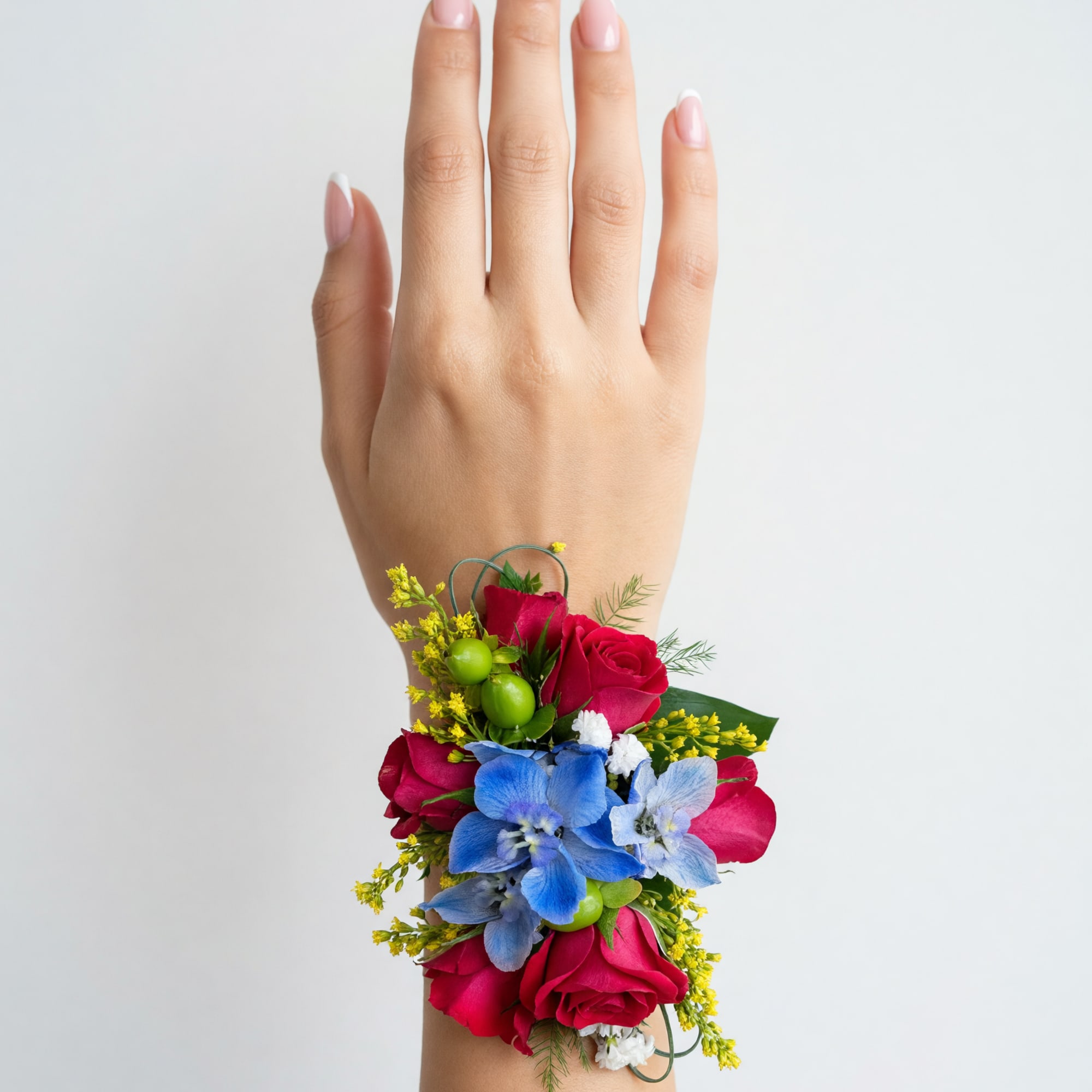 Our Colorful Pop Corsage features a vibrant mix of colors that instantly