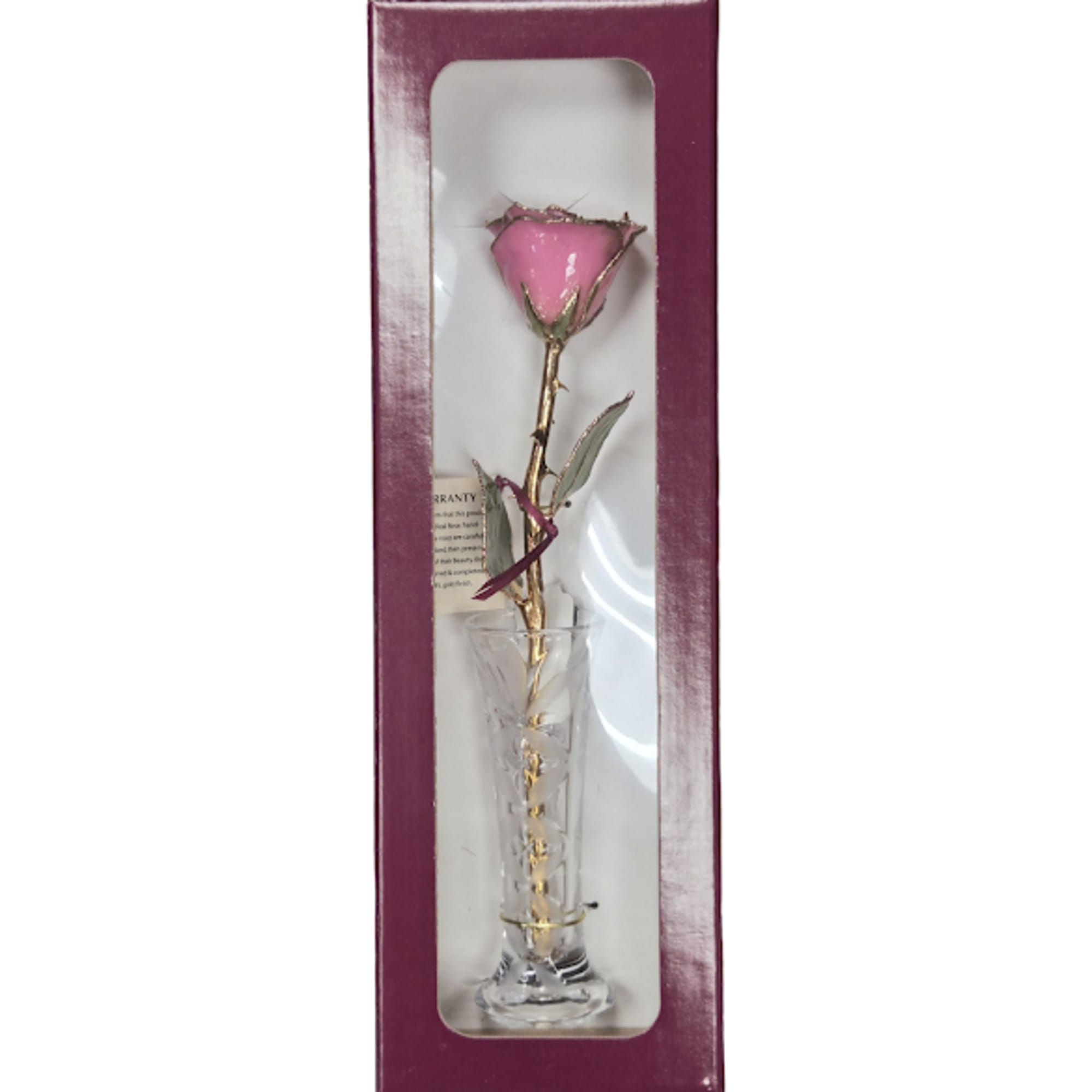 A real rose preserved to last and then trimmed with real 24kt