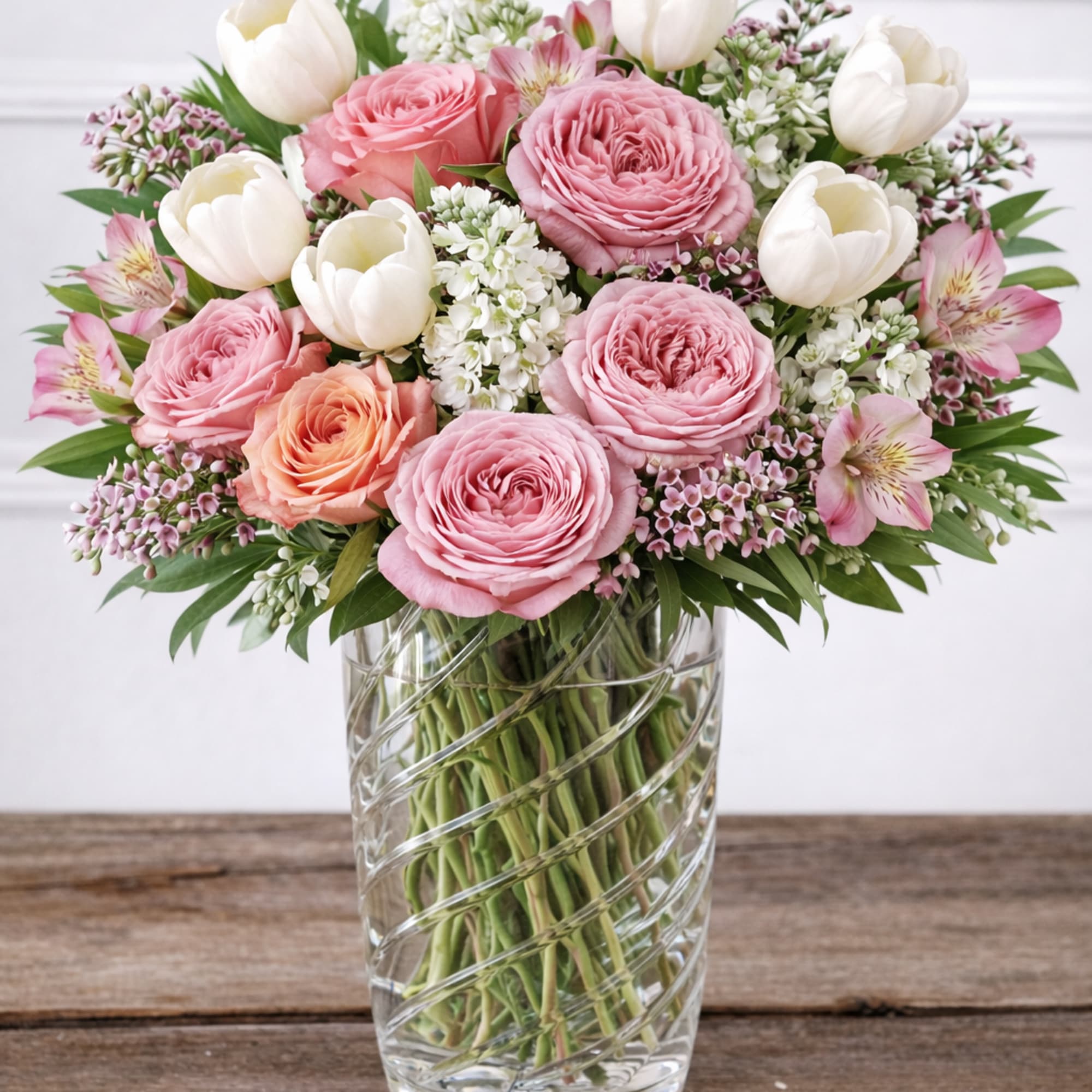 Treat a mother in your life with a lush bouquet of spring