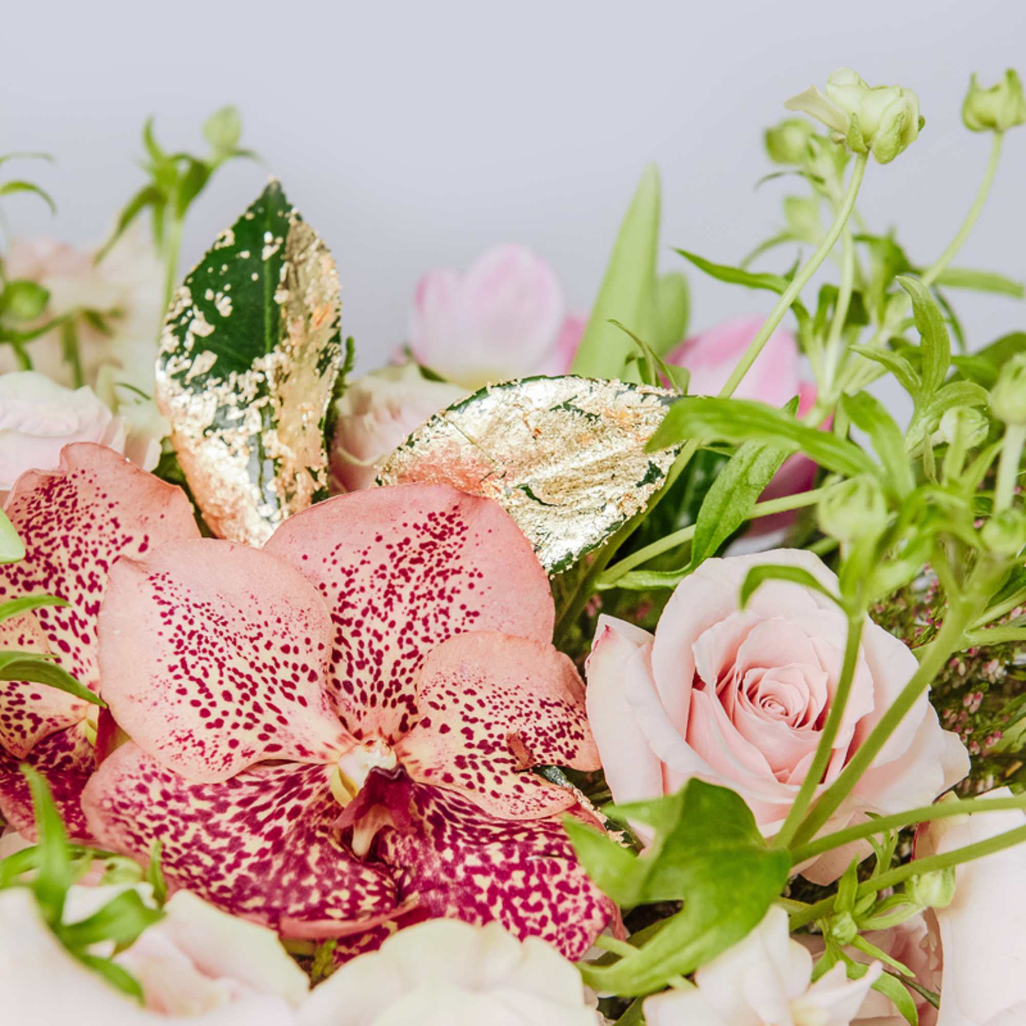 Bella Rosa is the ultimate feminine arrangement with a little edge. A