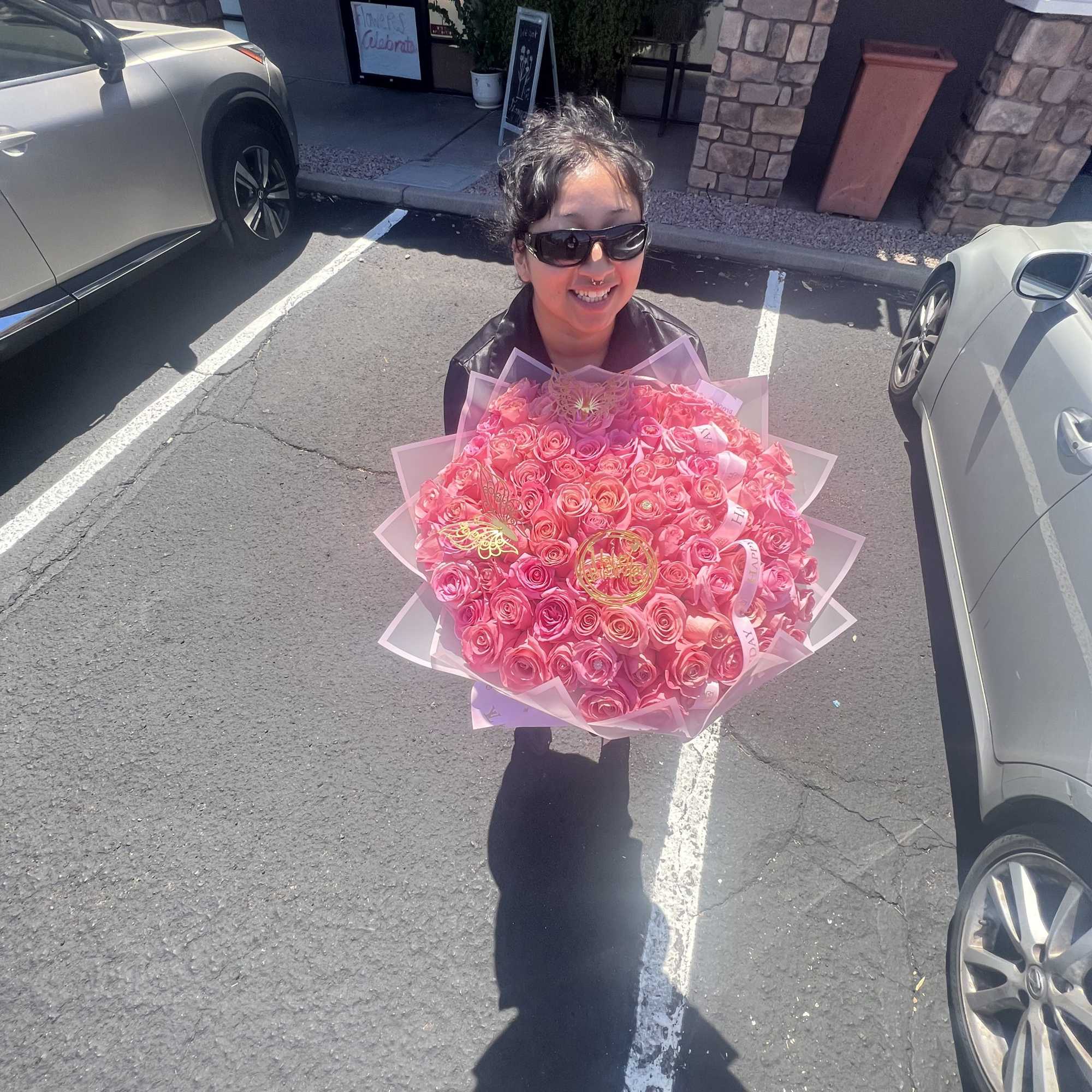 100 roses

 light pink roses pictured available in almost all colors 
the