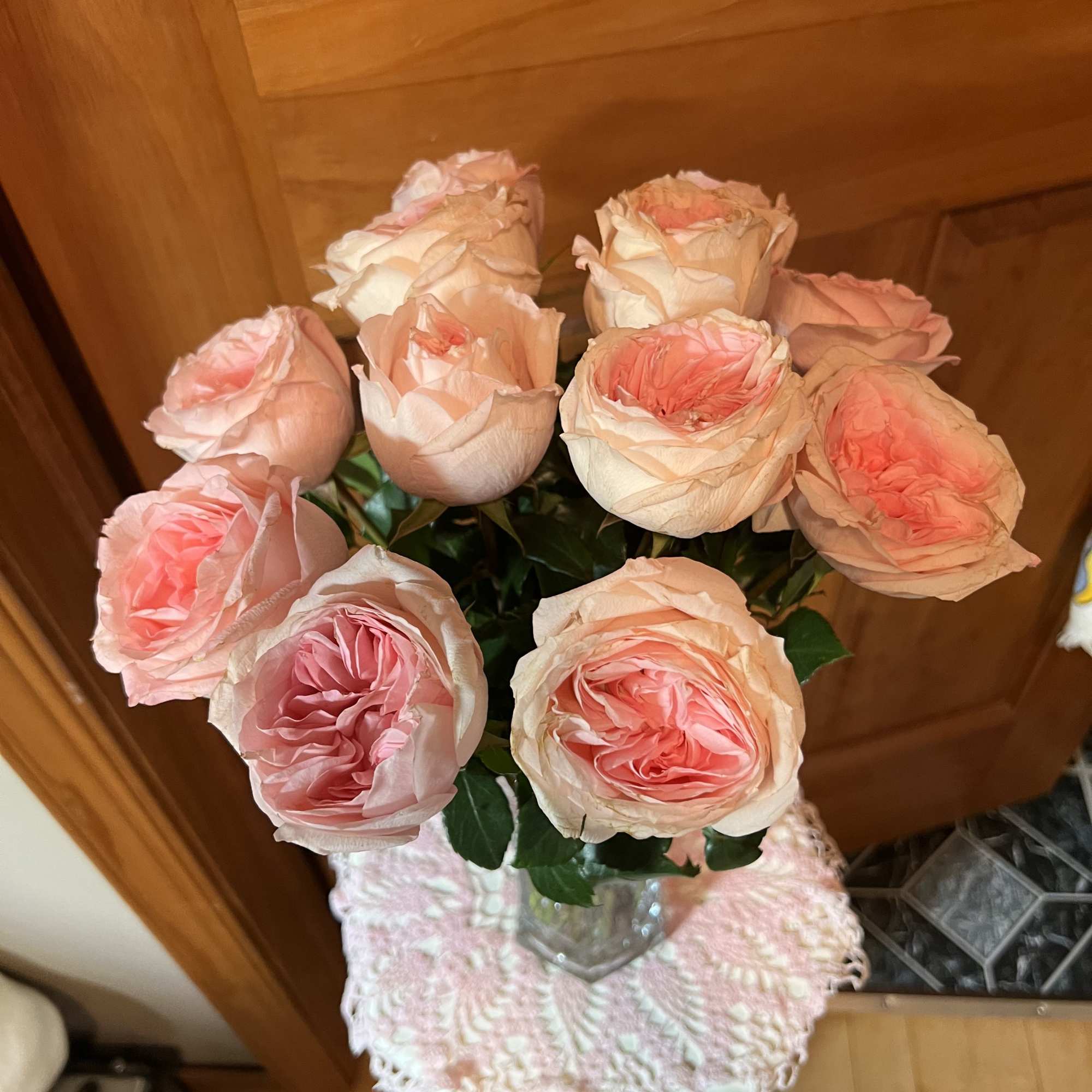 Additional flowers will be added to enhance the bouquet.