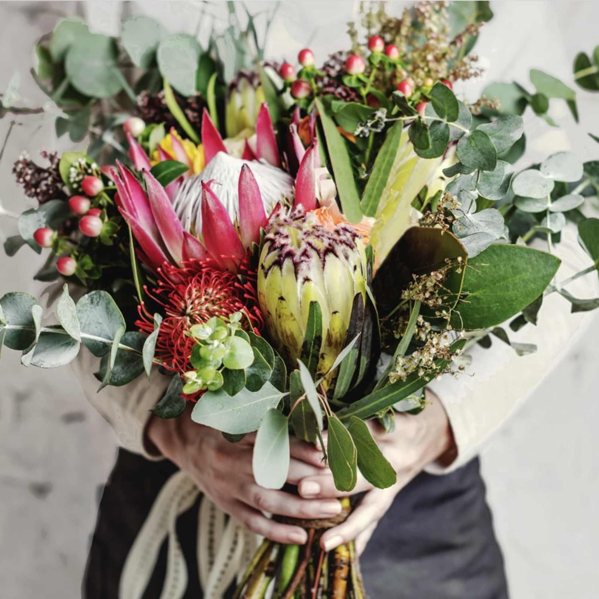 Luxurious mixed Protea bouquet These exquisite long lasting bouquets are designed for