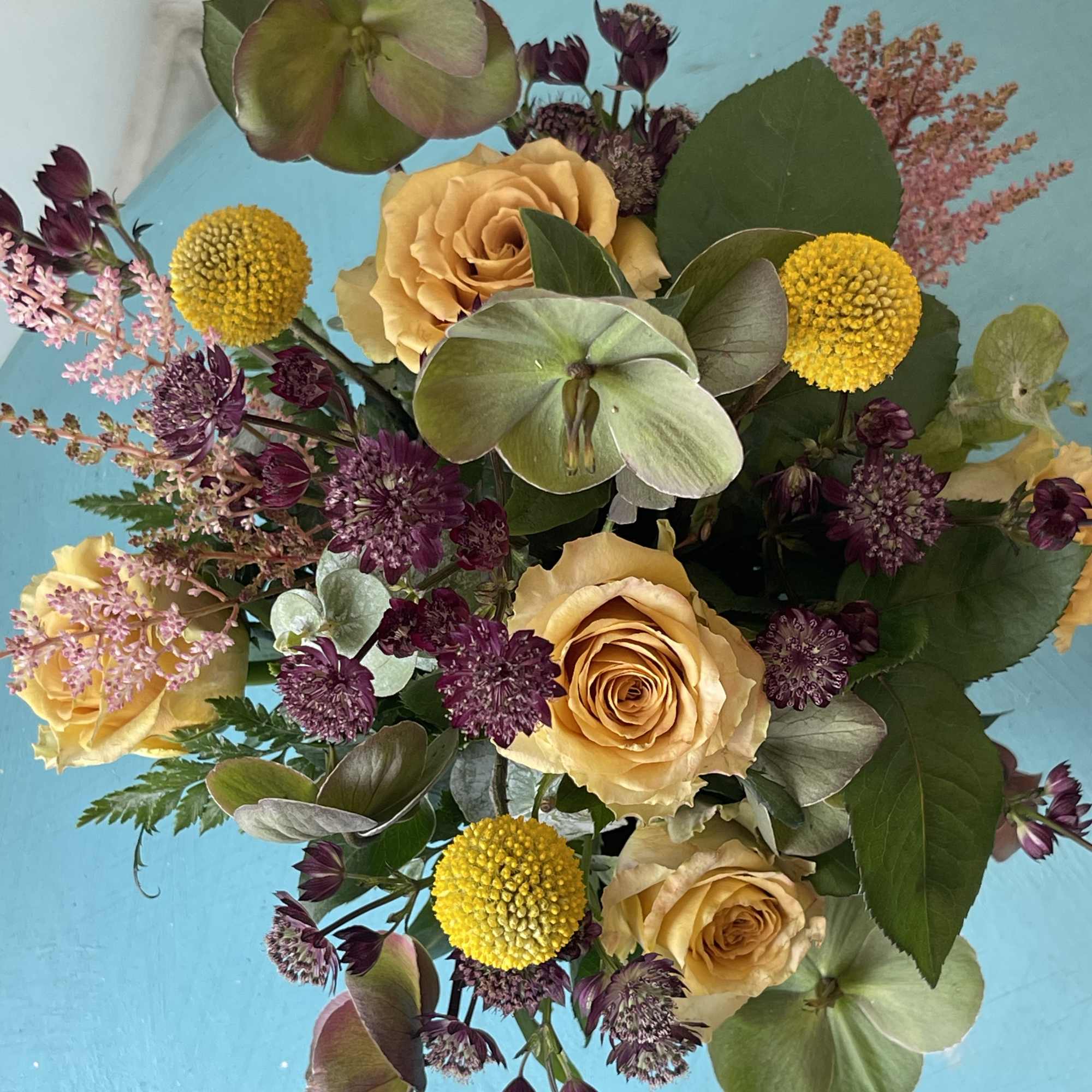 This coffee time inspired arrangement is for the lover of Carmel, creams