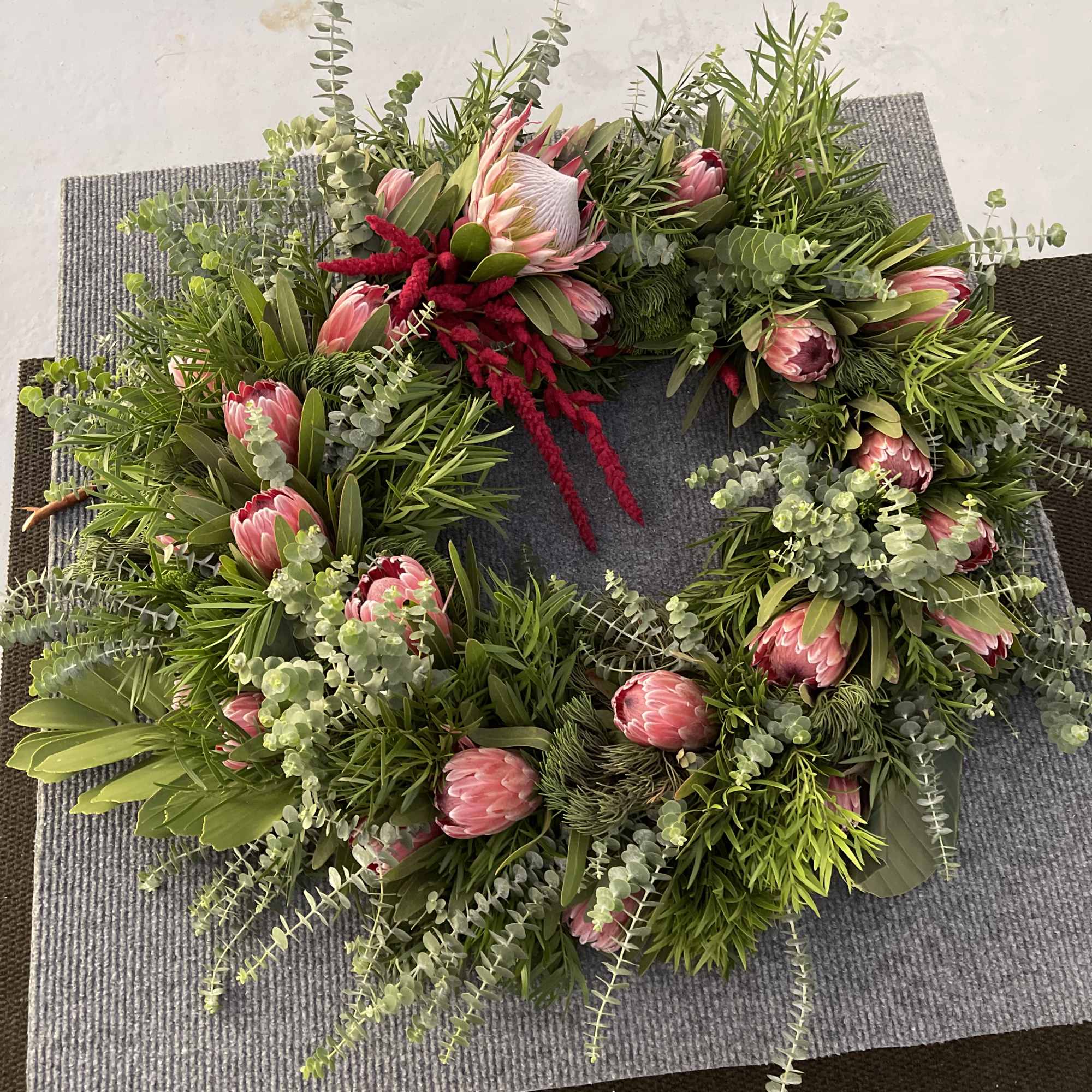Seasonal Protea wreath florist choice This amazing fresh Protea a Floral wreath