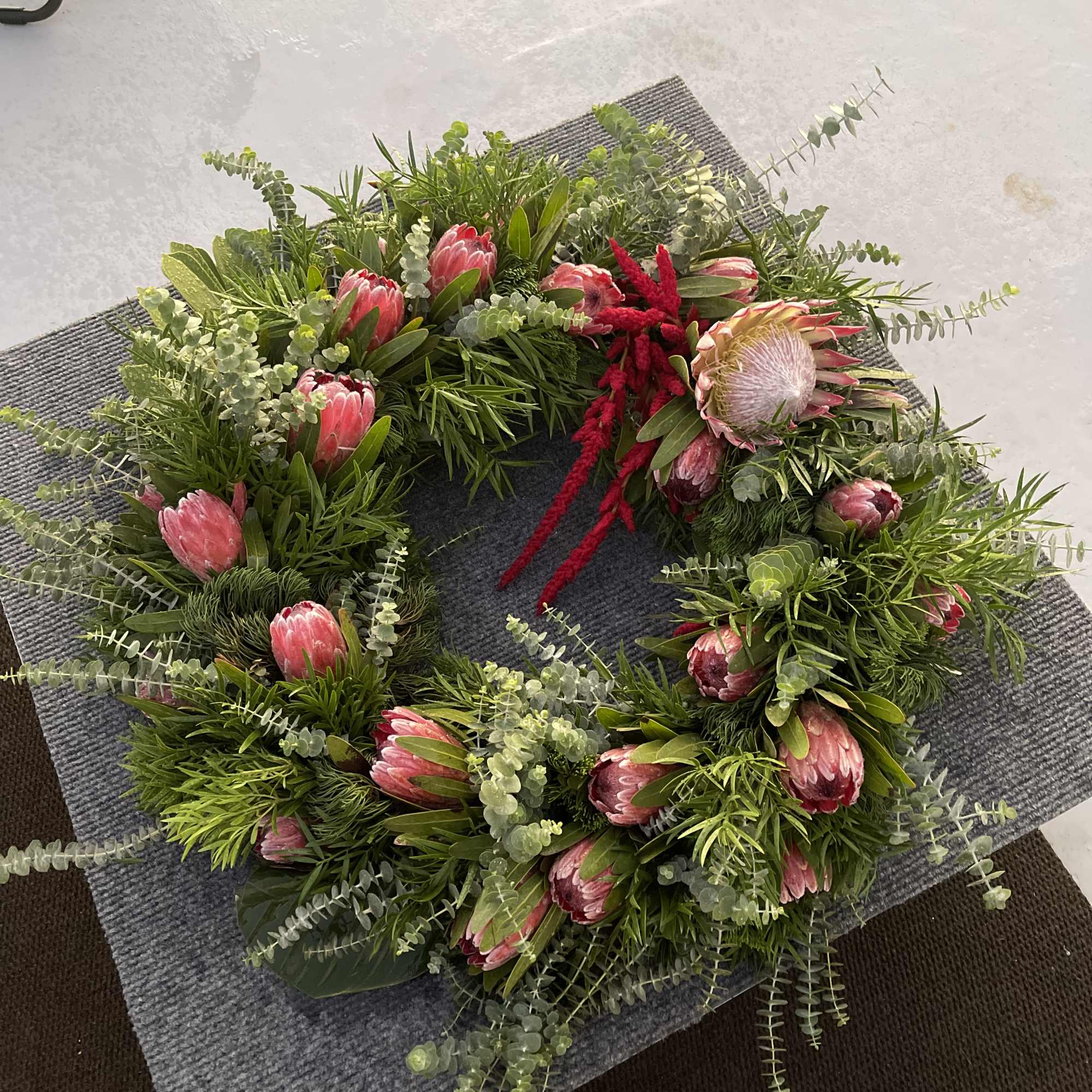 Seasonal Protea wreath florist choice This amazing fresh Protea a Floral wreath