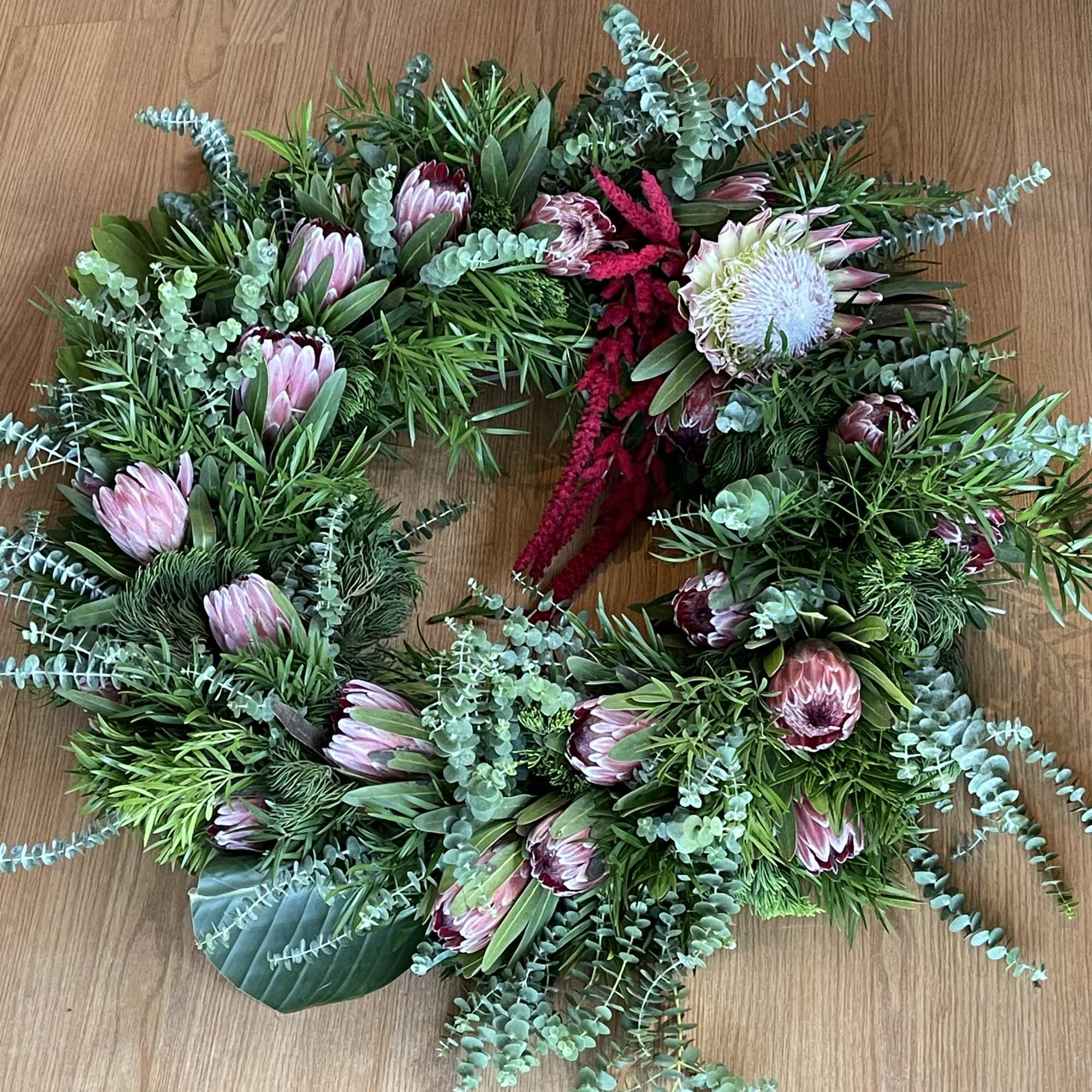 Seasonal Protea wreath florist choice This amazing fresh Protea a Floral wreath