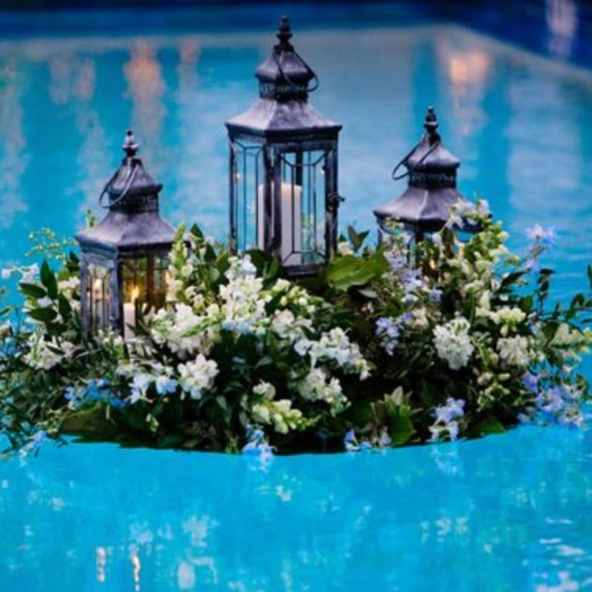 These arrangements are fun to display floating in your backyard, pool or