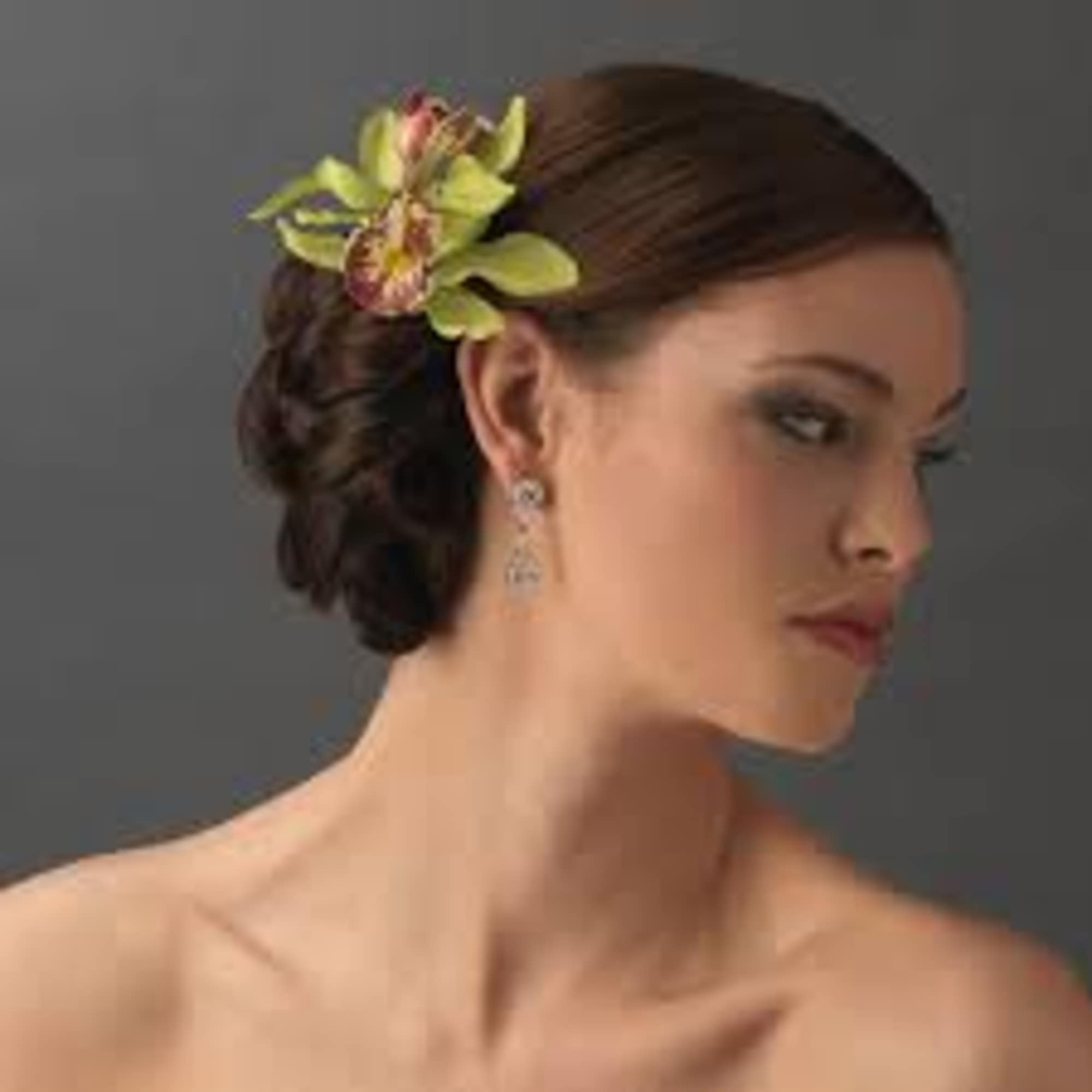 Red and white prom Floral wrist band With haircut With exotic foliage