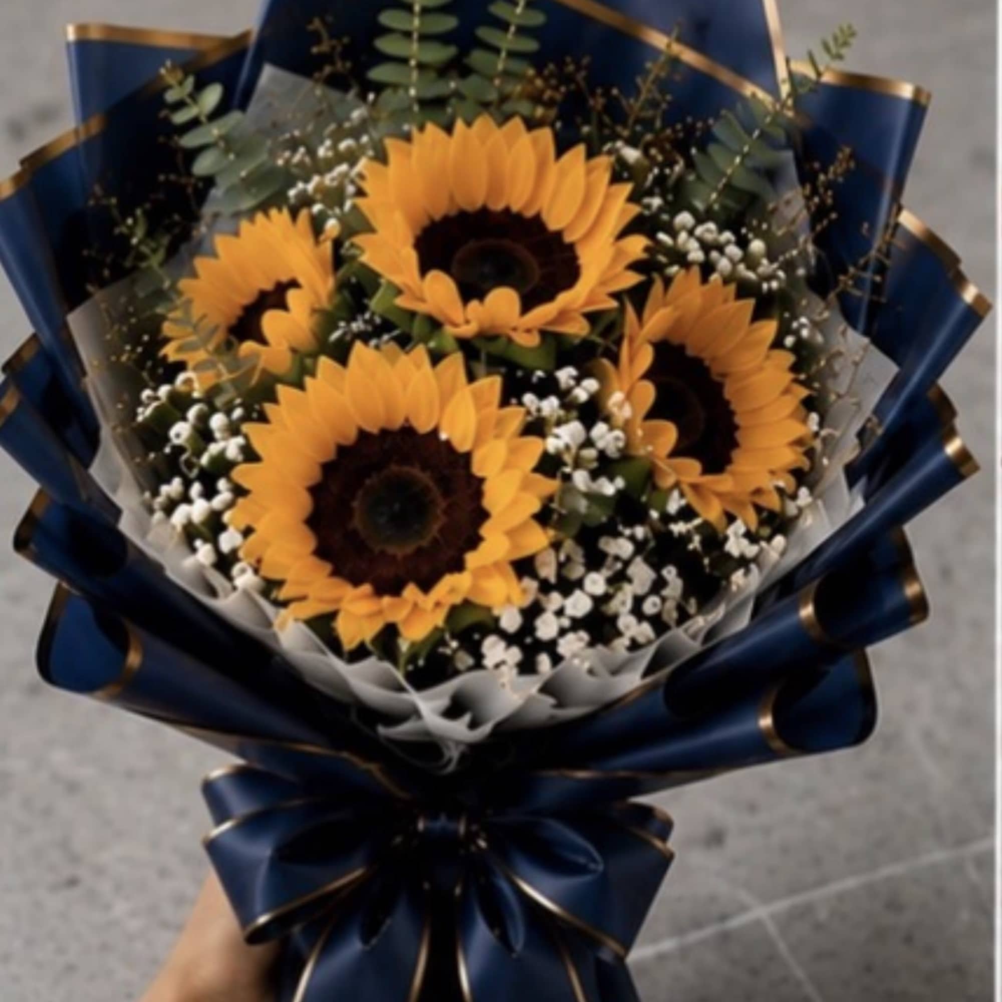A cluster of big, golden sunflowers makes an immediate, joyful statement-this sunflower