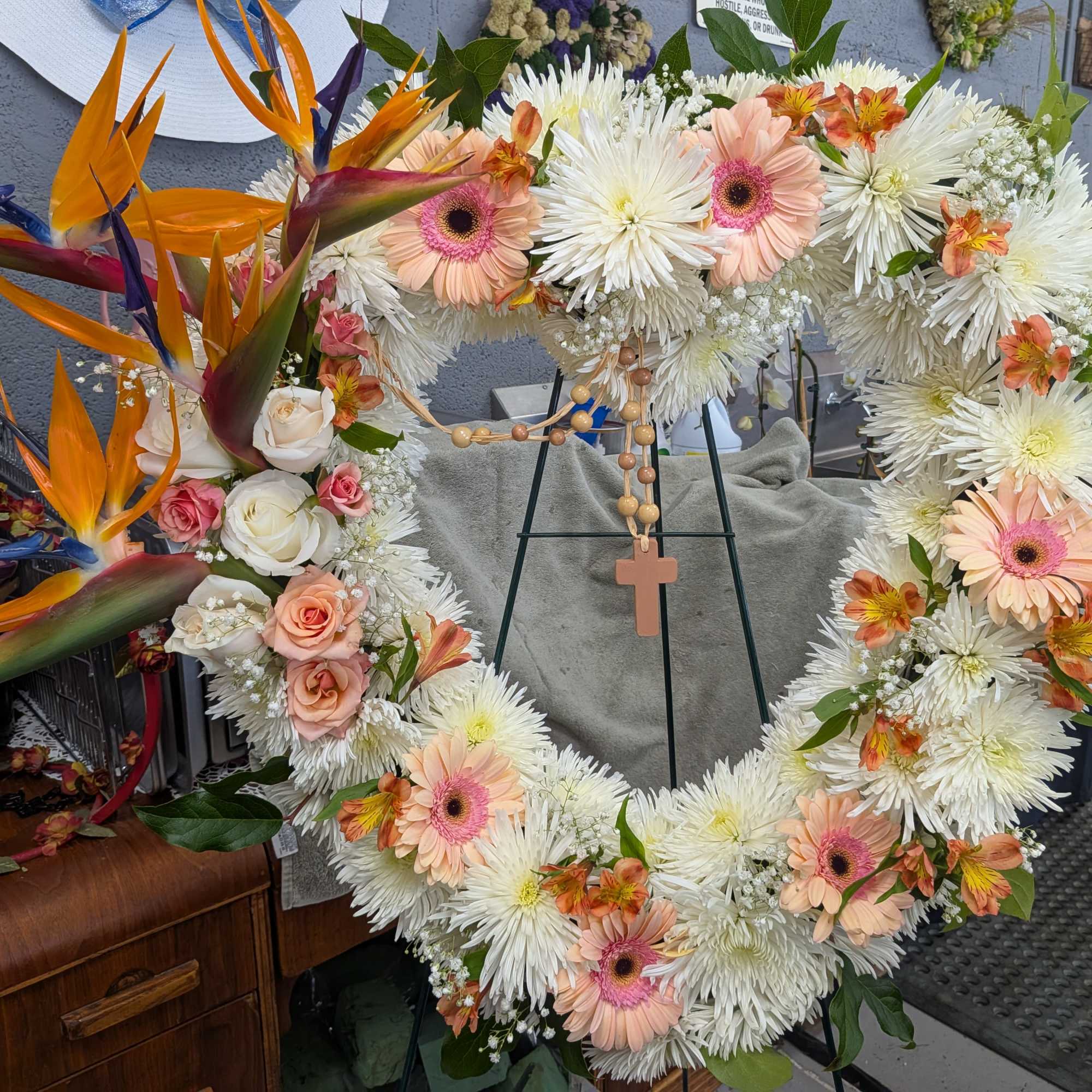 In loving memory of my parents. Mass flowers, burial site and celebration