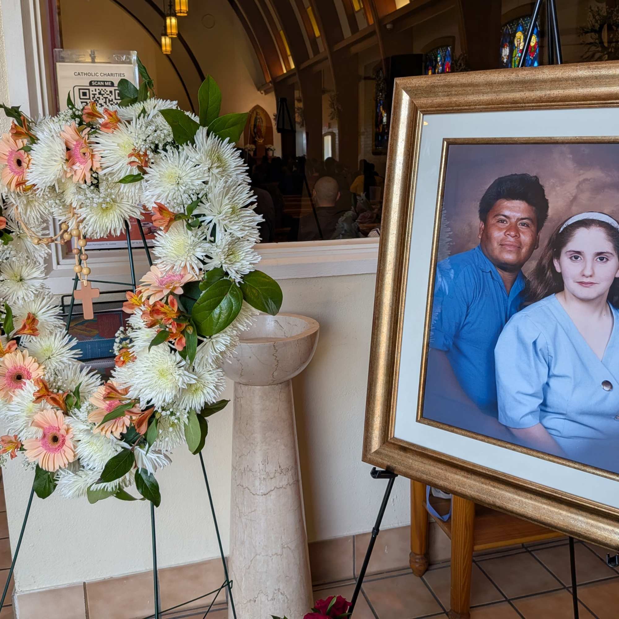 In loving memory of my parents. Mass flowers, burial site and celebration