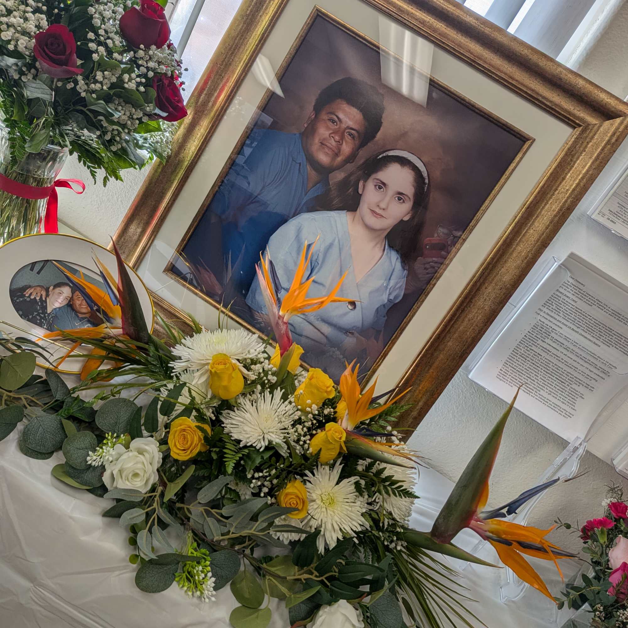 In loving memory of my parents. Mass flowers, burial site and celebration