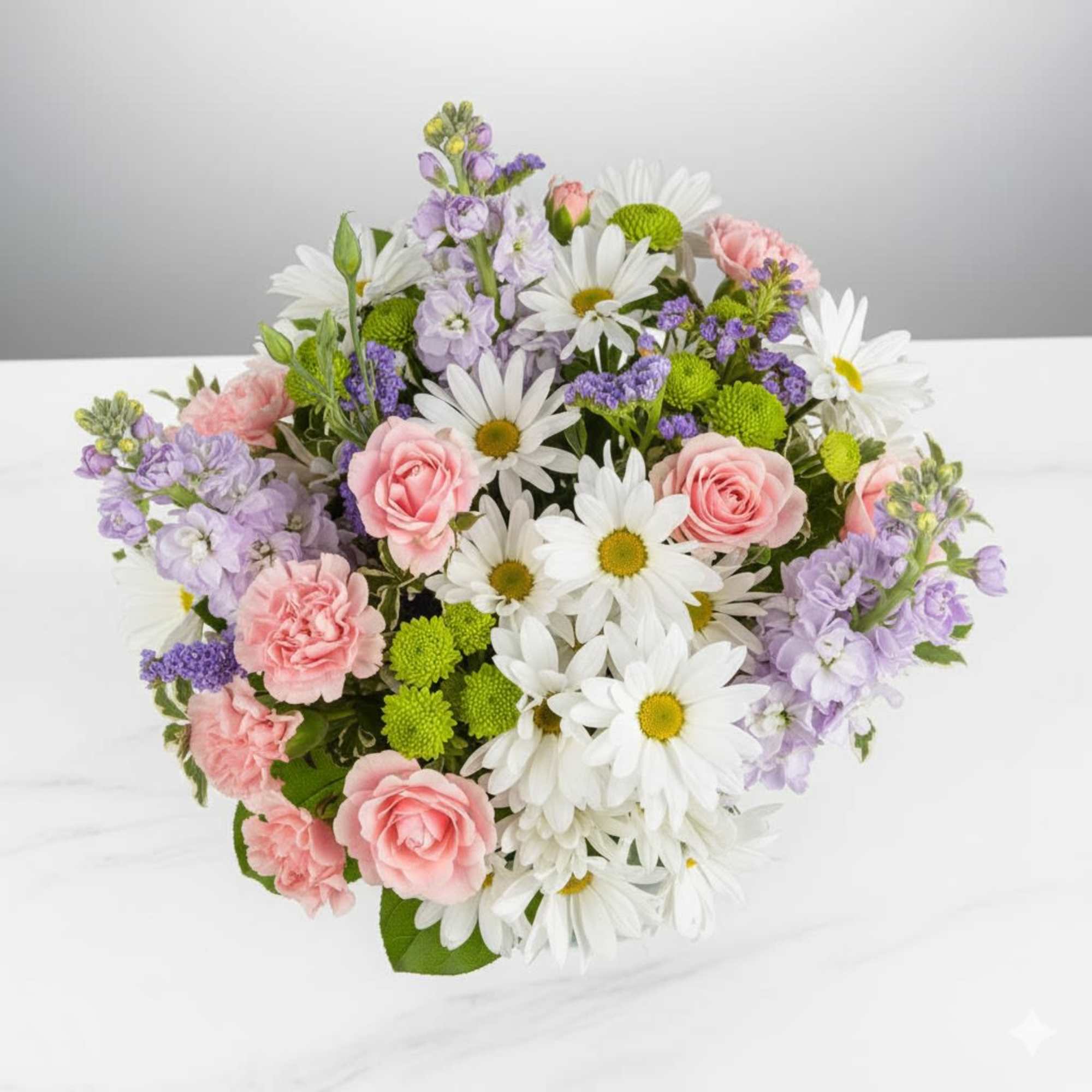  Pet Friendly?
No &mdash; contains carnations and stock. 
Keep out of reach;