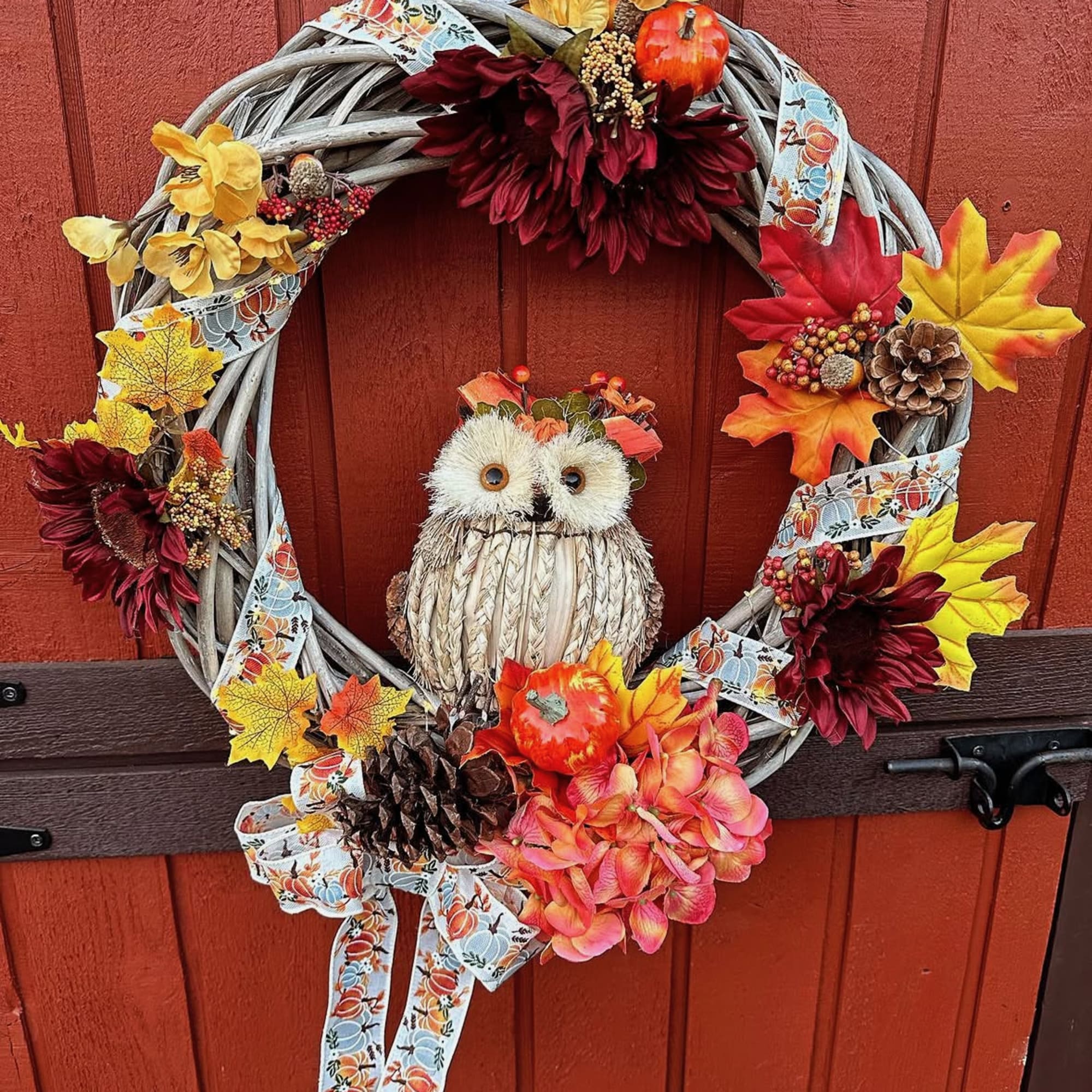 Thanksgiving Owl Wreath