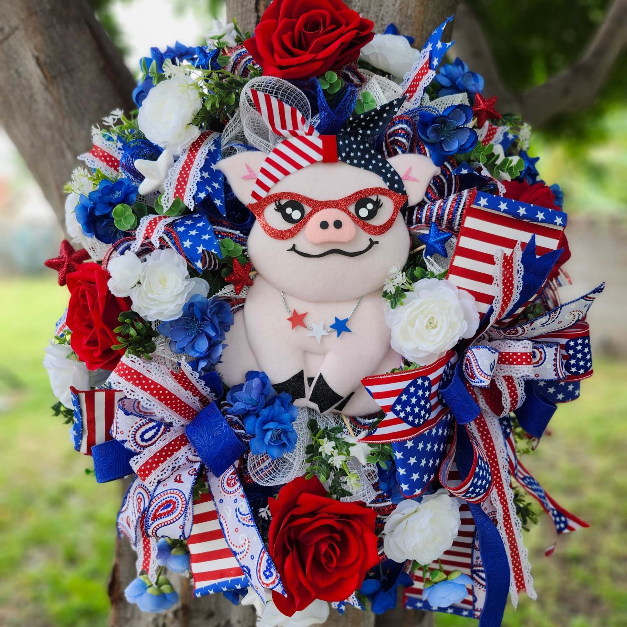 Make your 4th of July extra special with this Rosie door wreath.