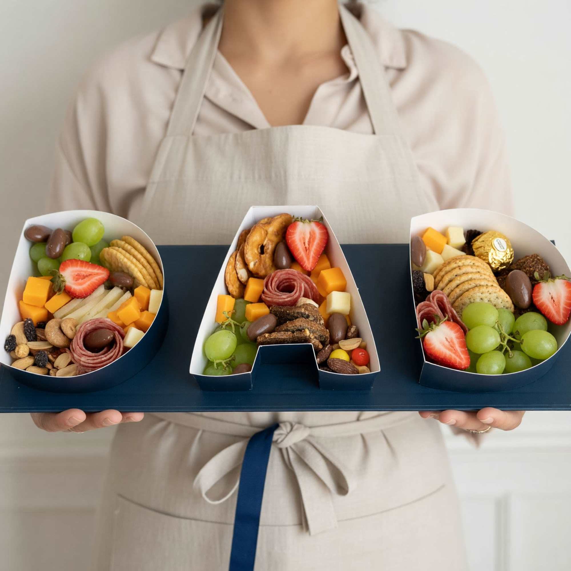 Different types of fruit, cheeses, nuts, meats