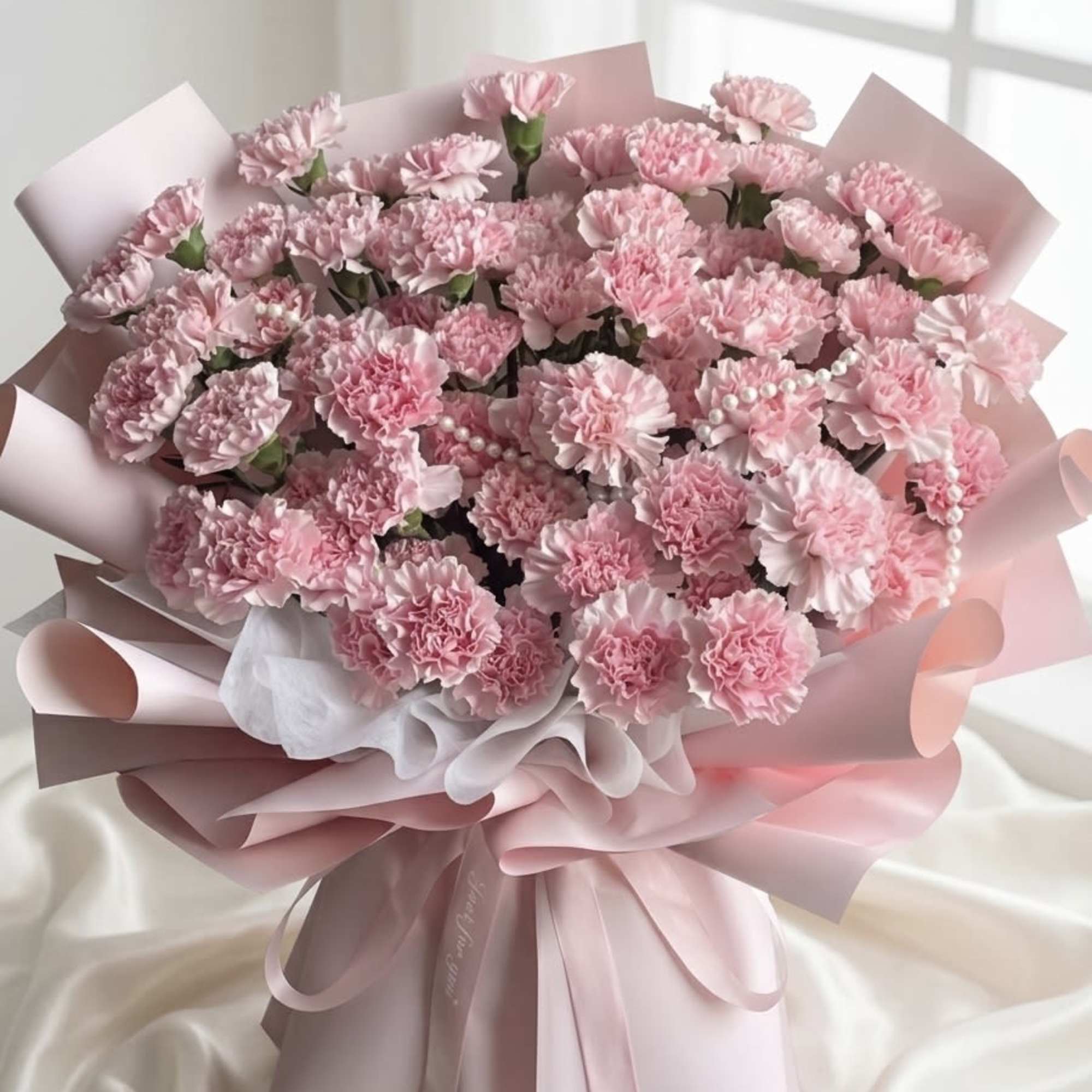 Luxury Carnation Bouquet is a refined and elegant floral arrangement designed to