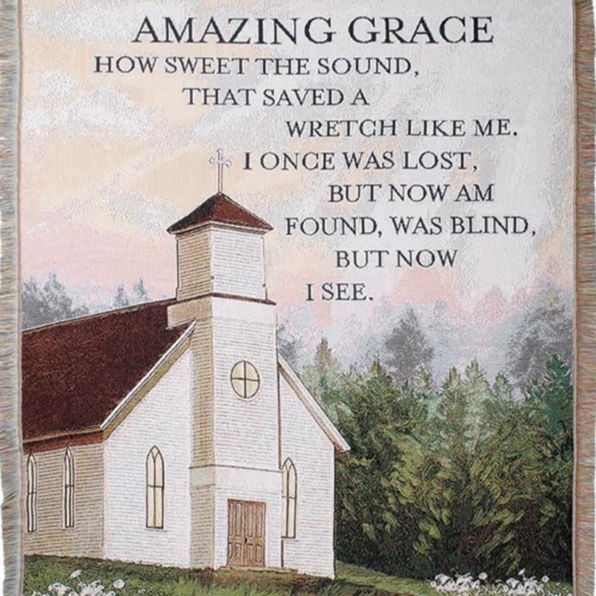 Honor a loved one with our Amazing Grace Memorial Throw, featuring the