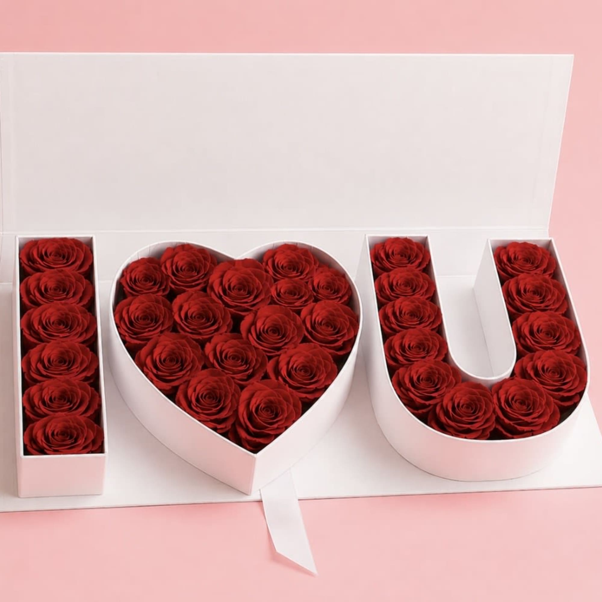 Beautiful I Love You Box with fresh Roses, can vary with the