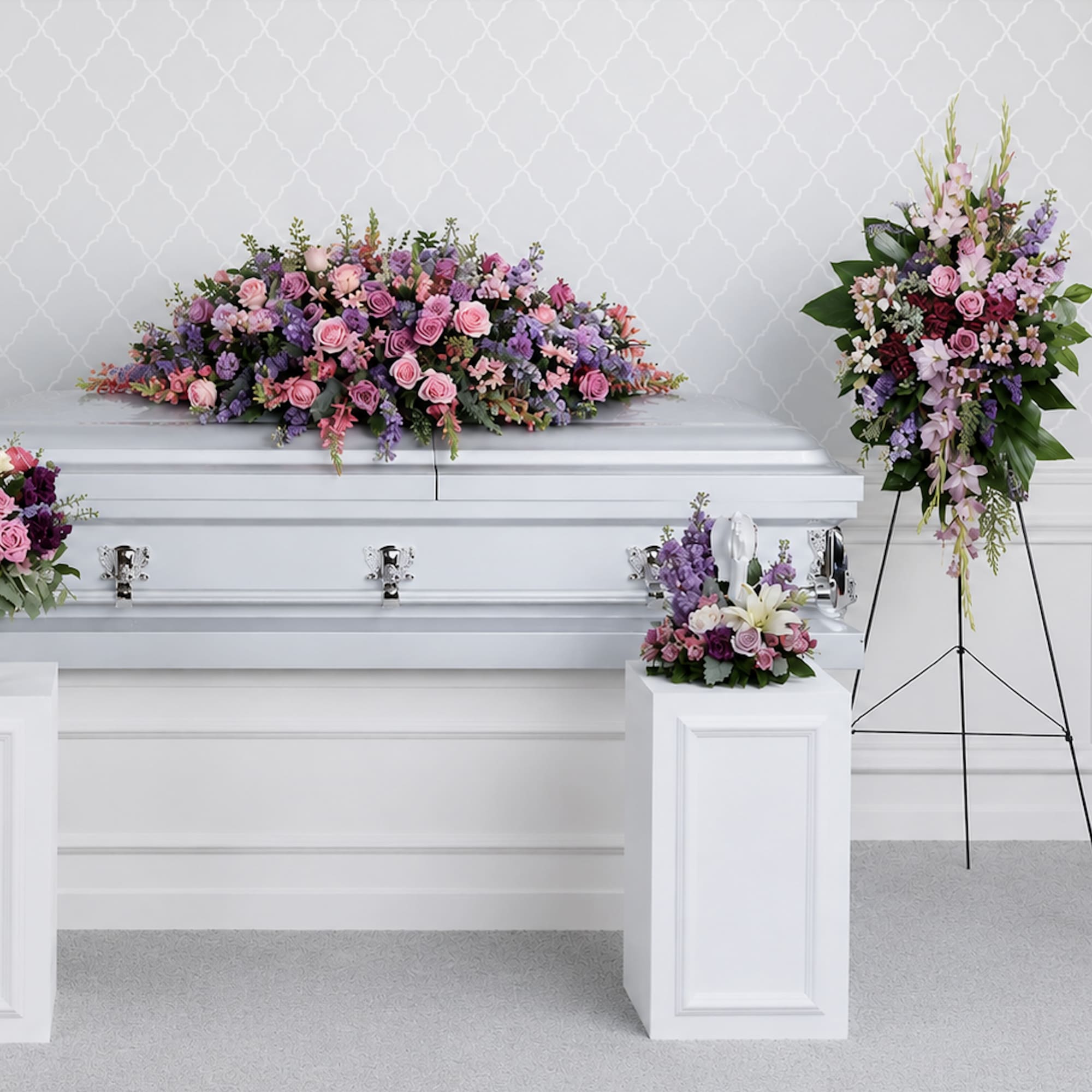 A tender tribute to your beloved, this lovely lavender collection of six