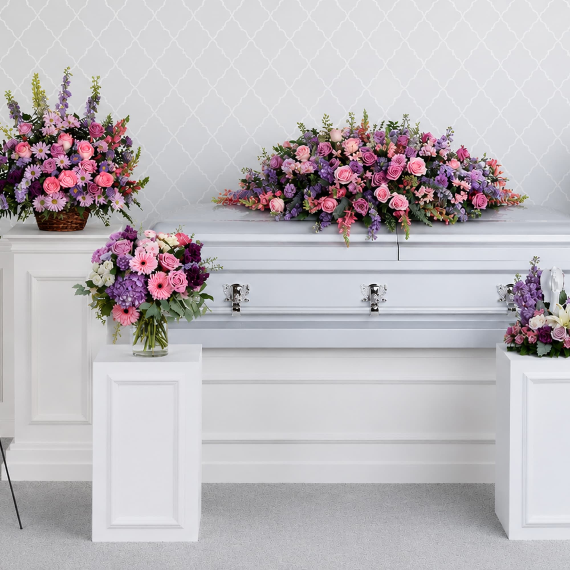 A tender tribute to your beloved, this lovely lavender collection of six