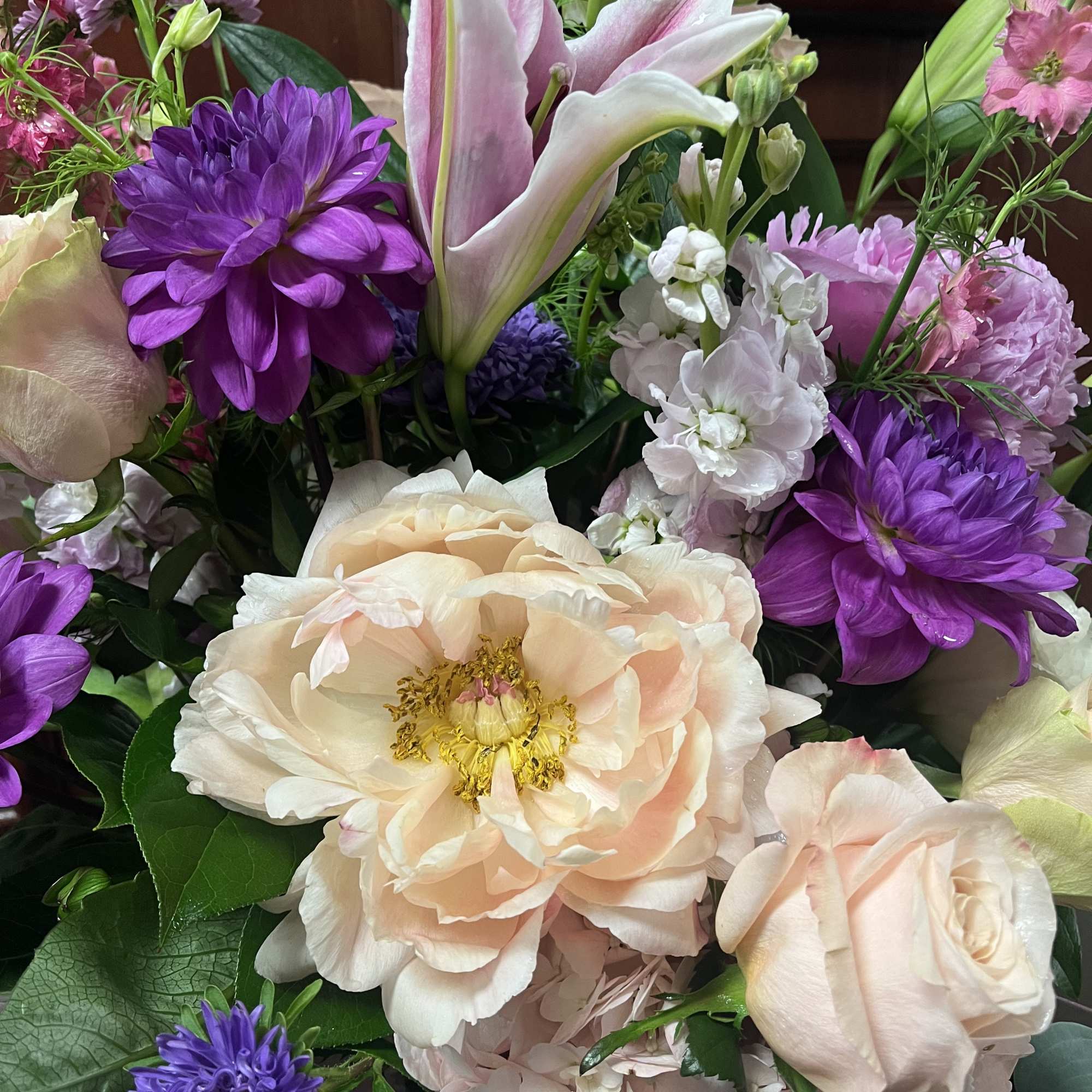 Send your loved one a beautiful blushing bouquet. 
Recipe: Bouquet includes pink