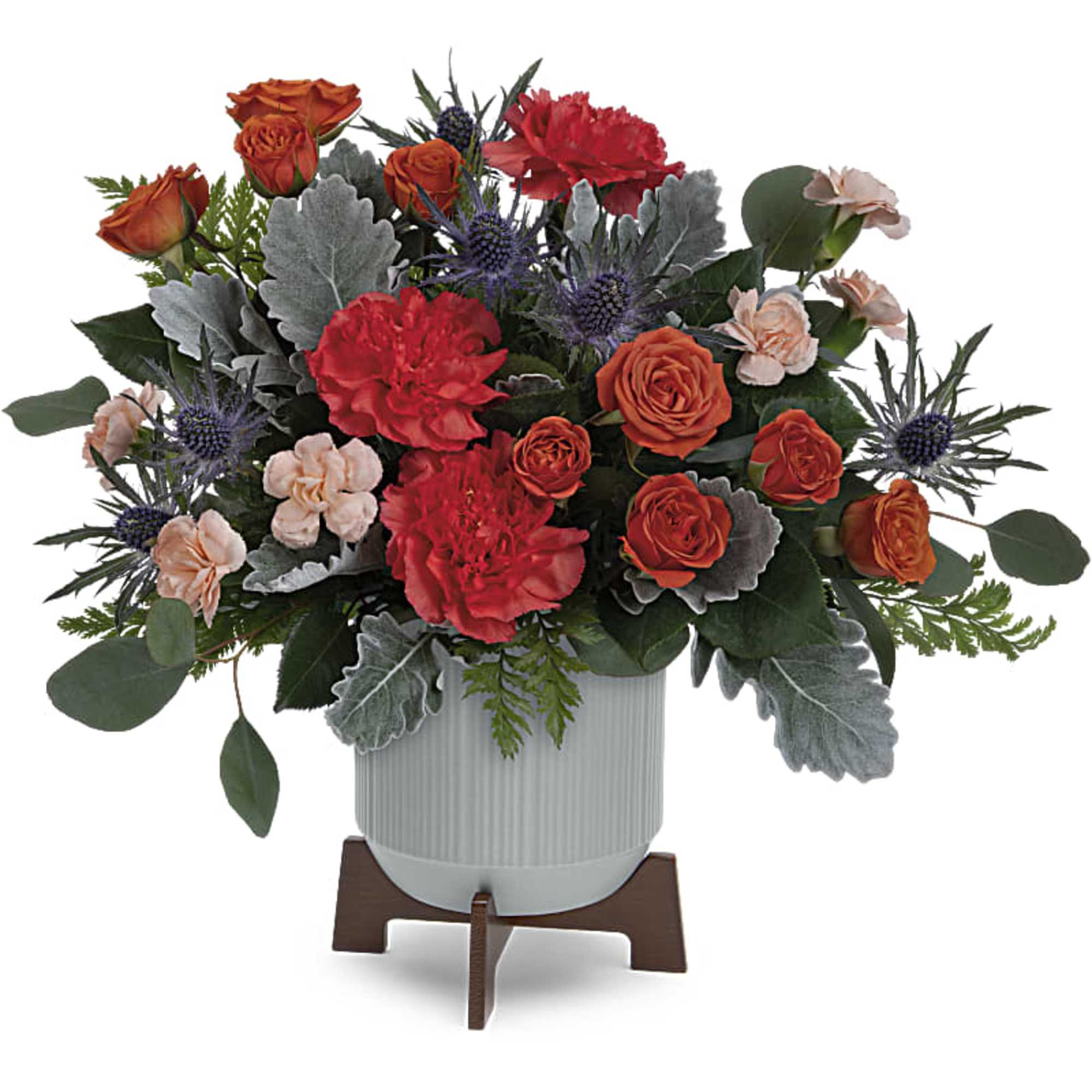 Sure to brighten Dad's day, Teleflora's Retro Brights Bouquet of radiant orange
