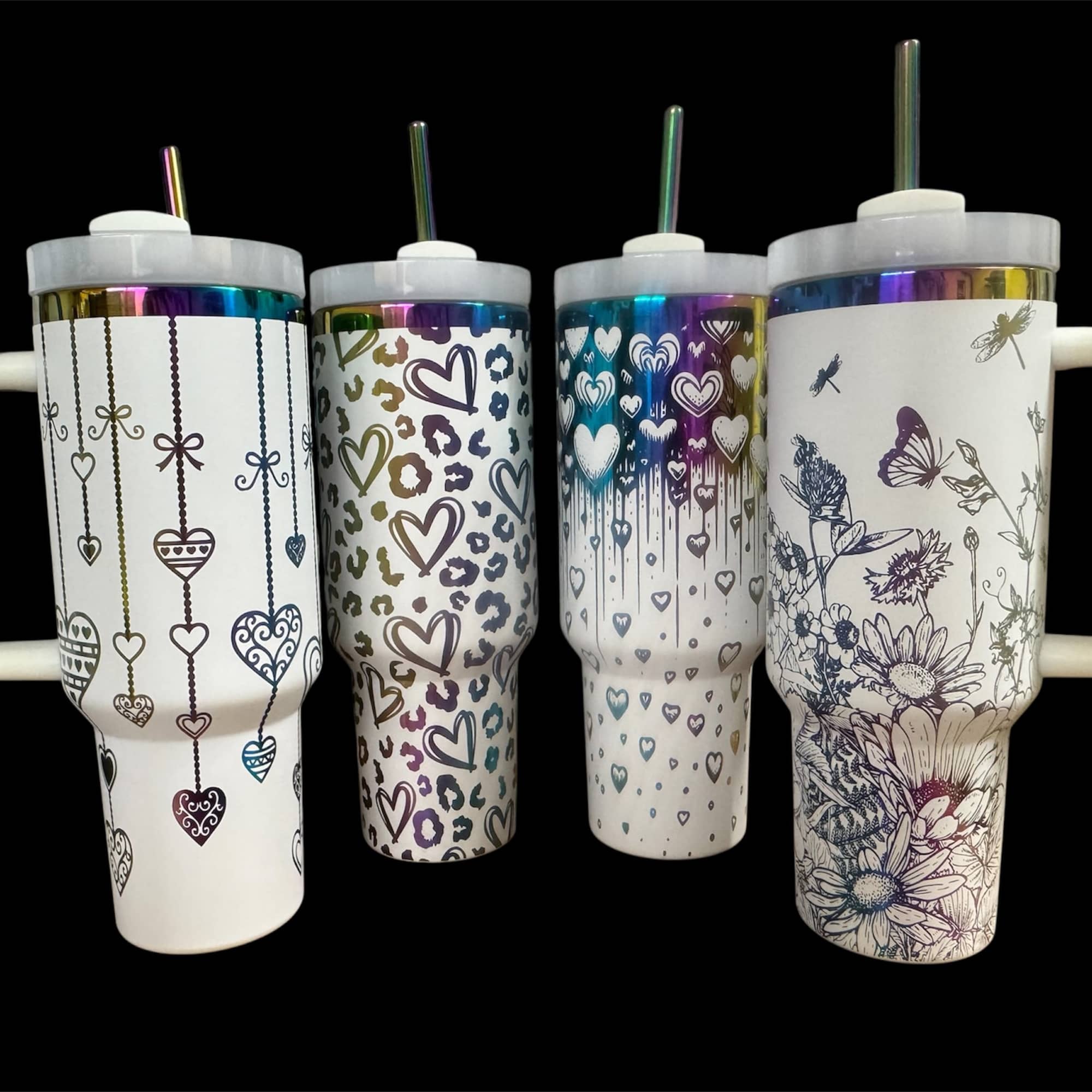 40oz tumbler with or without flowers