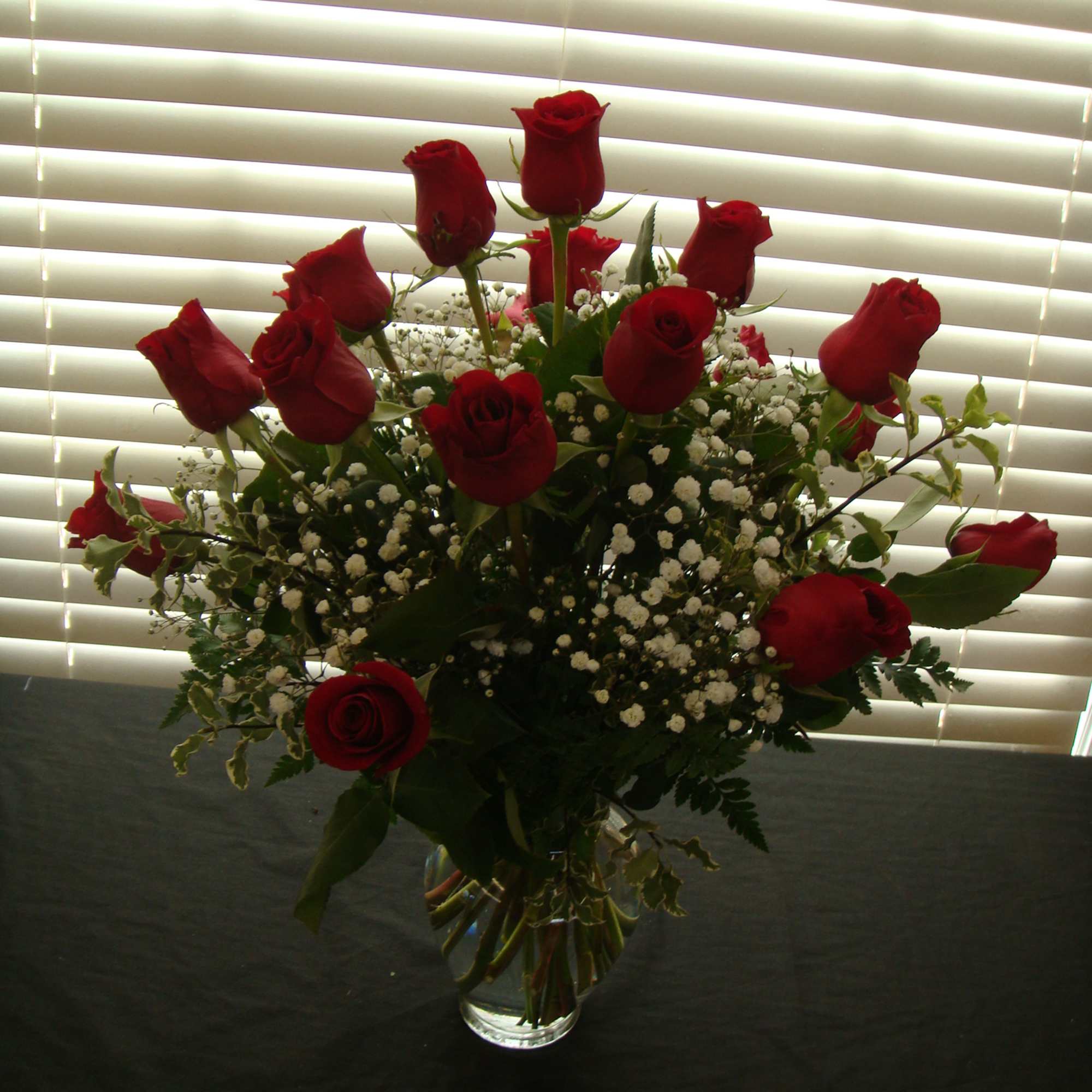 Be A Star 18 Red Roses with Babies Breath