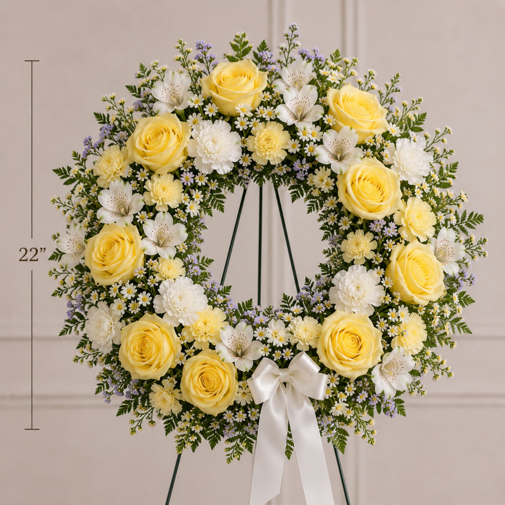 This wreath comes in 3 sizes and is designed with love. White