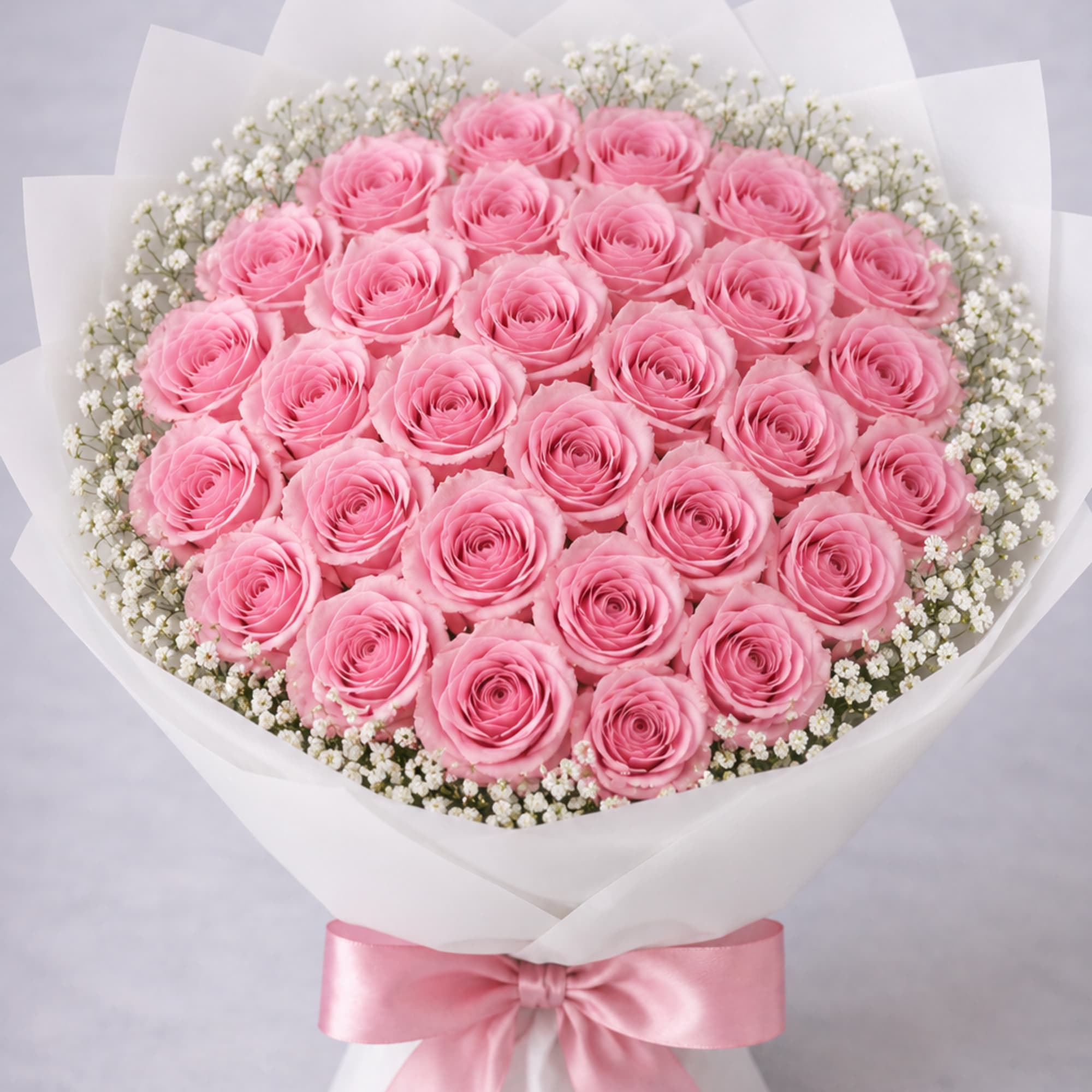Light Pink Mondial Rose Bouquet

Soft, elegant, and timeless, this bouquet features premium