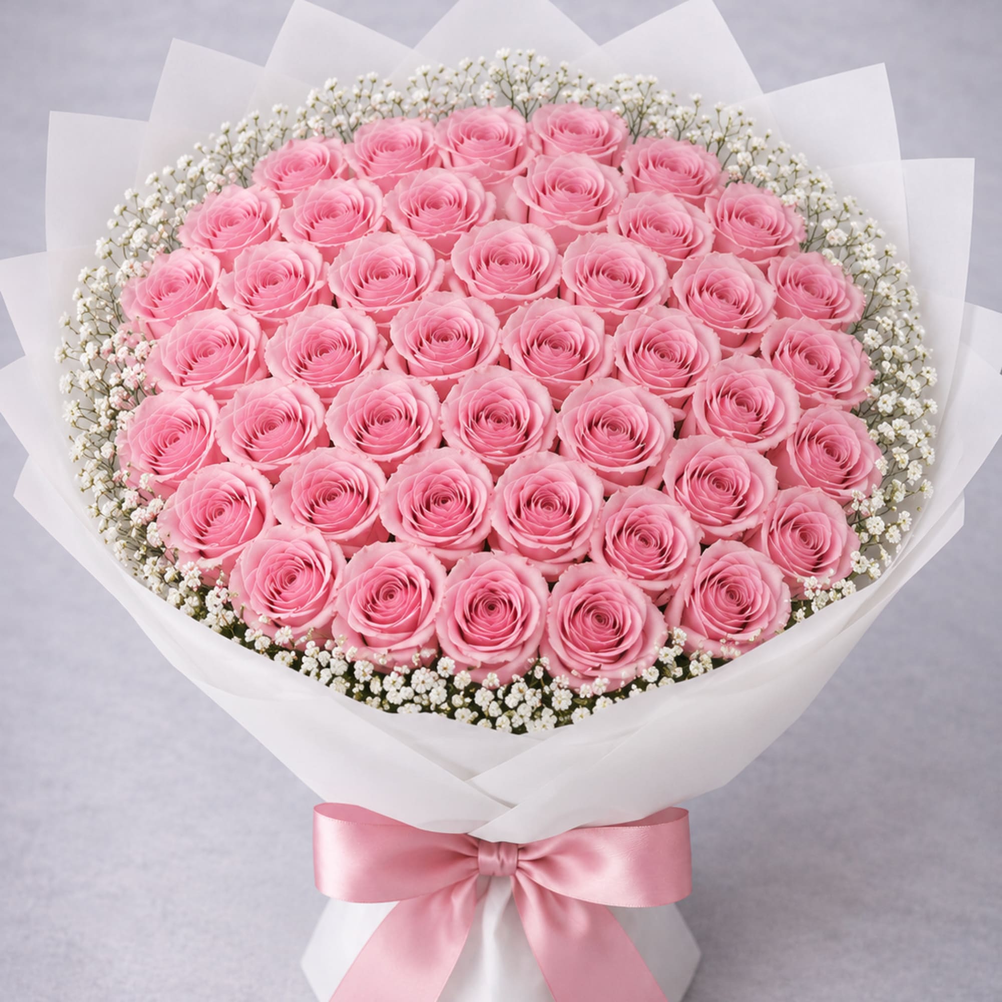 Light Pink Mondial Rose Bouquet

Soft, elegant, and timeless, this bouquet features premium