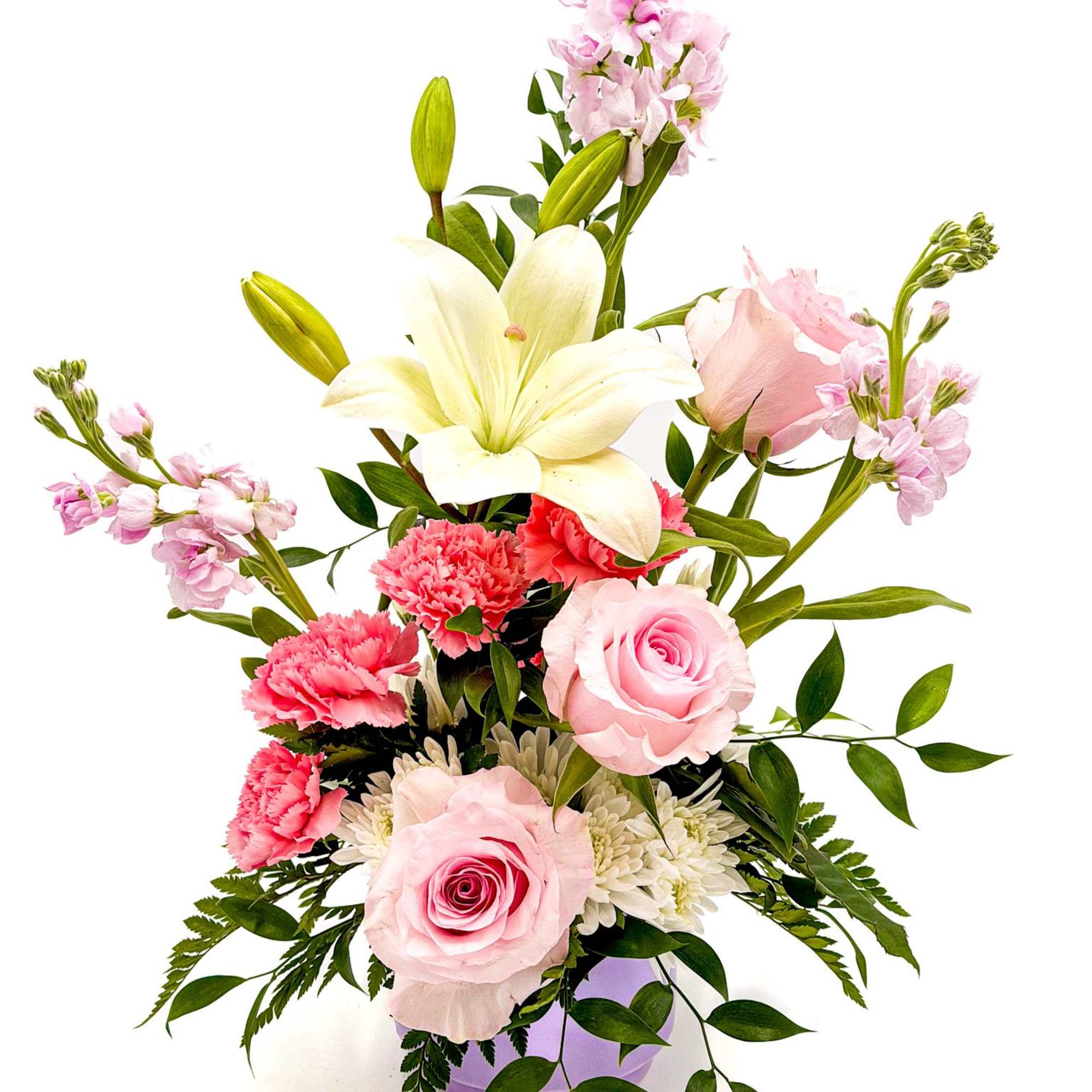 Rosy Daydream is a soft and romantic arrangement designed with delicate shades