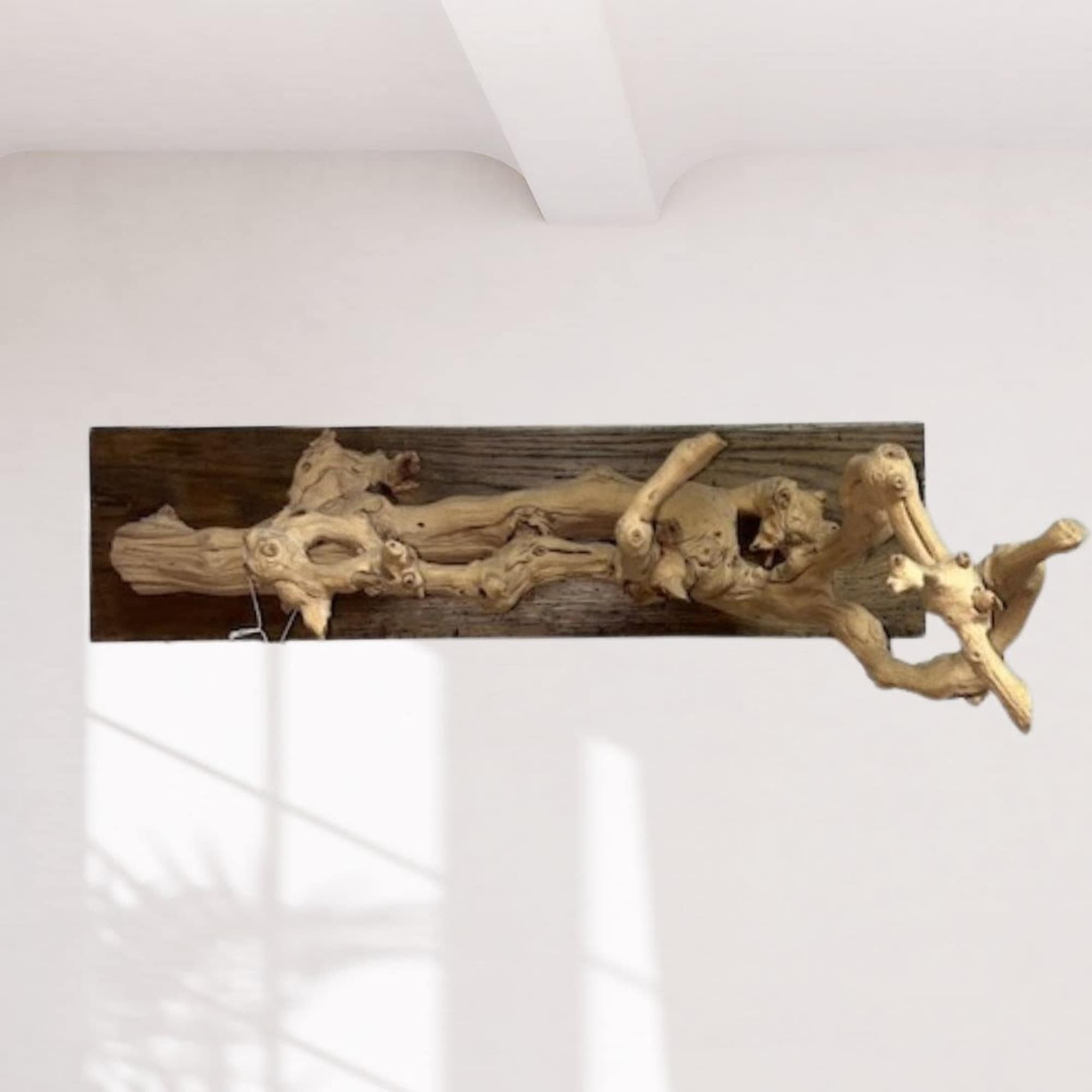 Hand made one-of-a-kind Multipurpose Natural driftwood on premium wood decor for hanging