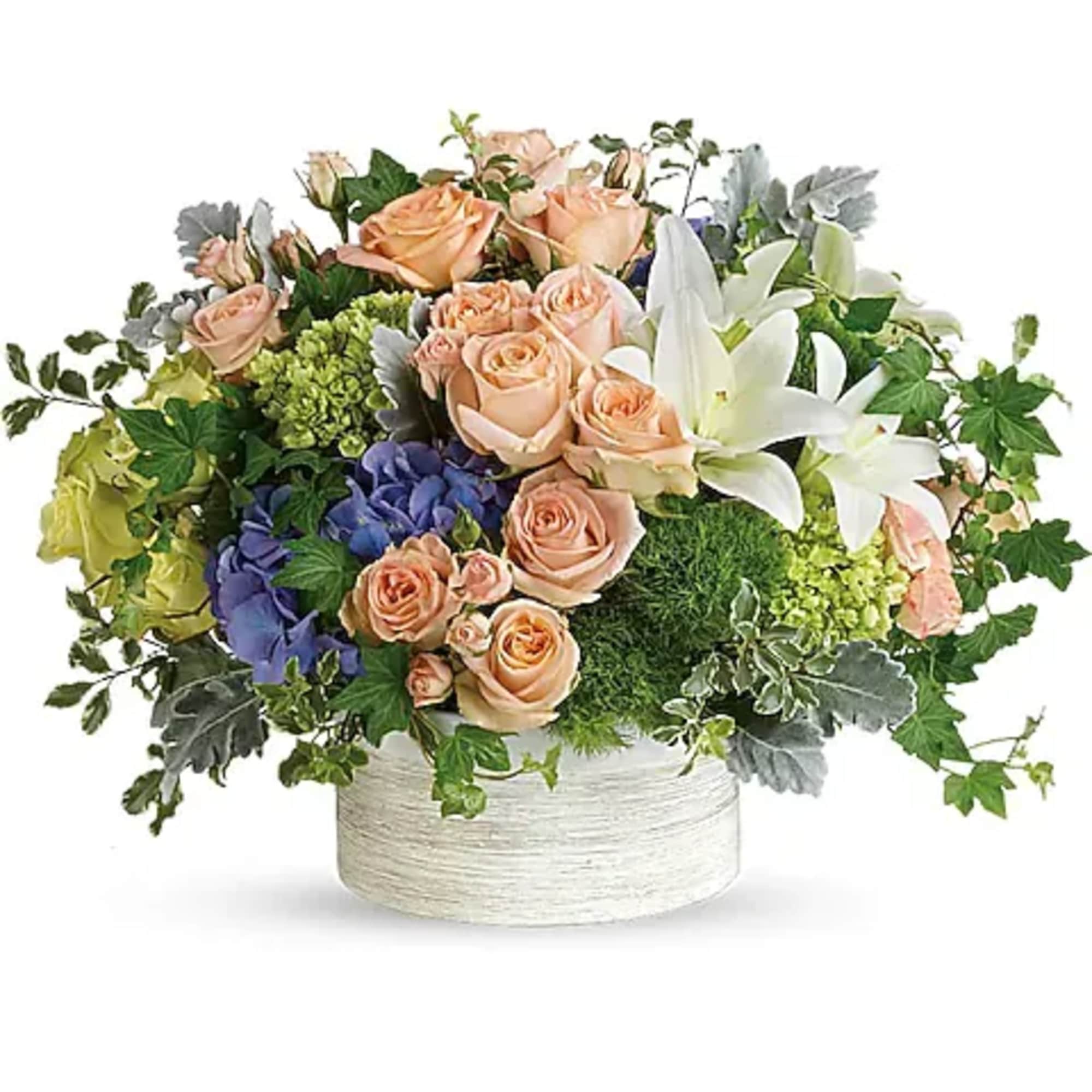 Intoxicating in its natural beauty, this wildly chic bouquet of pale peach
