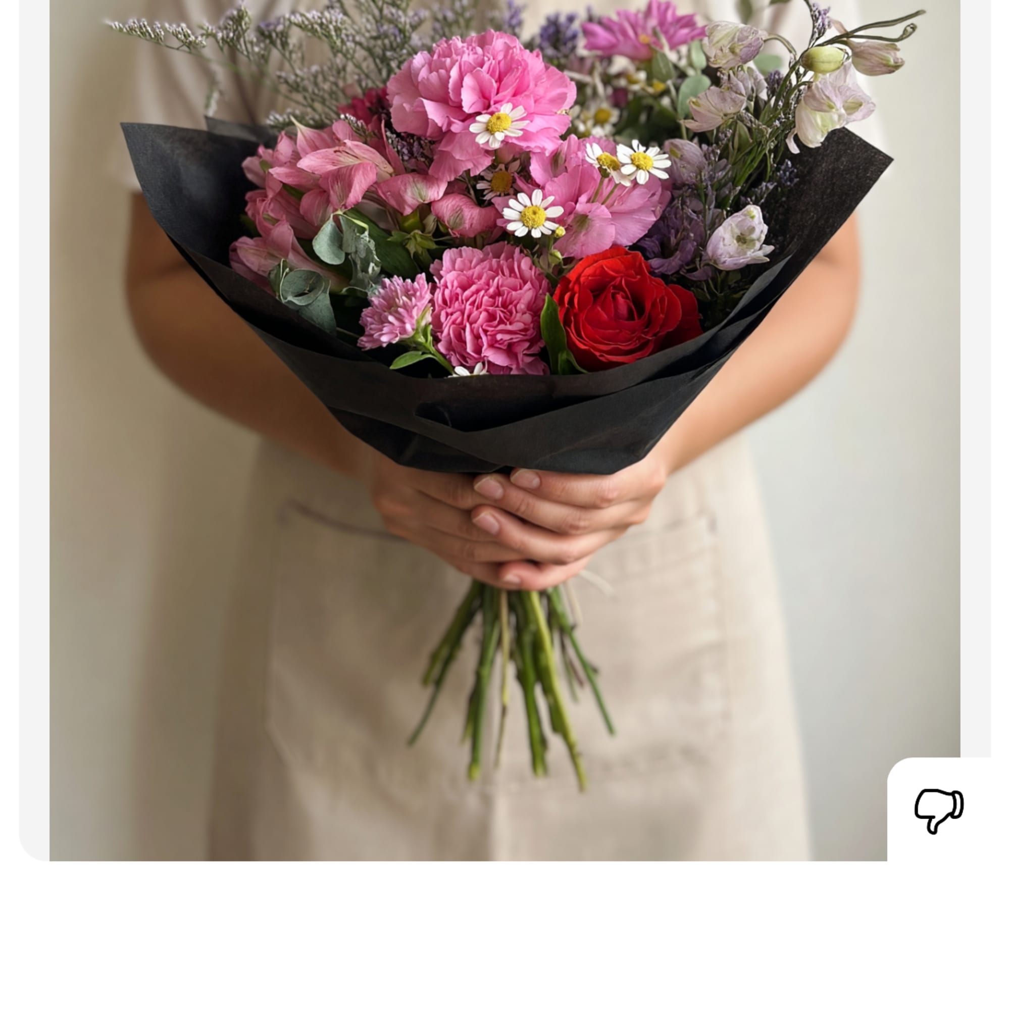 A one-of-a-kind bouquet designed with fresh seasonal blooms and wrapped with love.