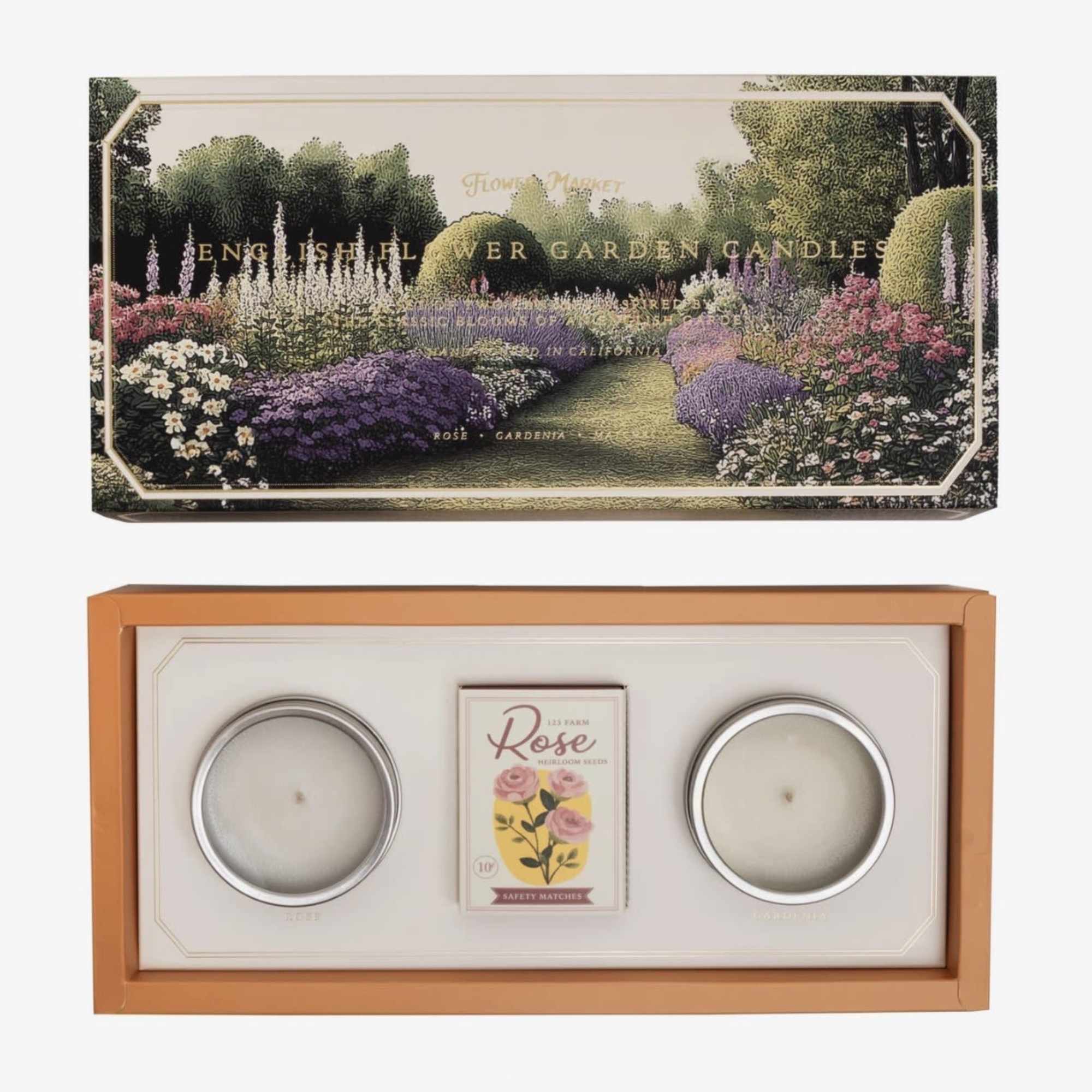 A calm, garden-inspired boxed candle set that's perfect for a hostess gift