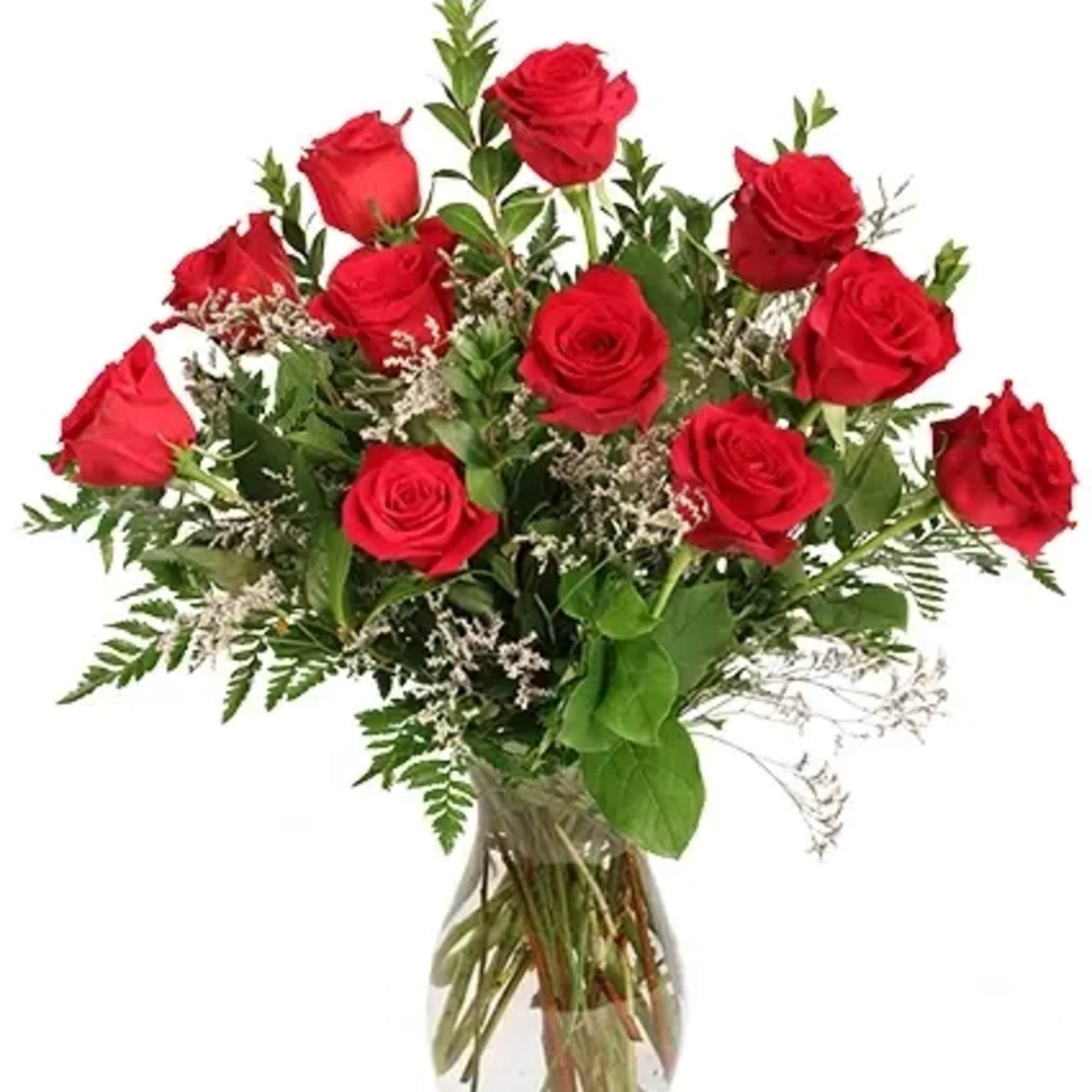 Set their heart ablaze with Burning Red Roses! This classically romantic arrangement