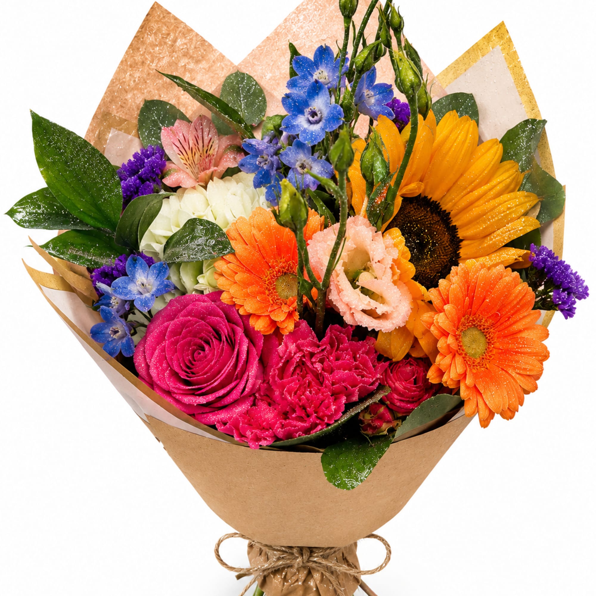 A mixed-color flower bouquet that feels like a little party - perfect