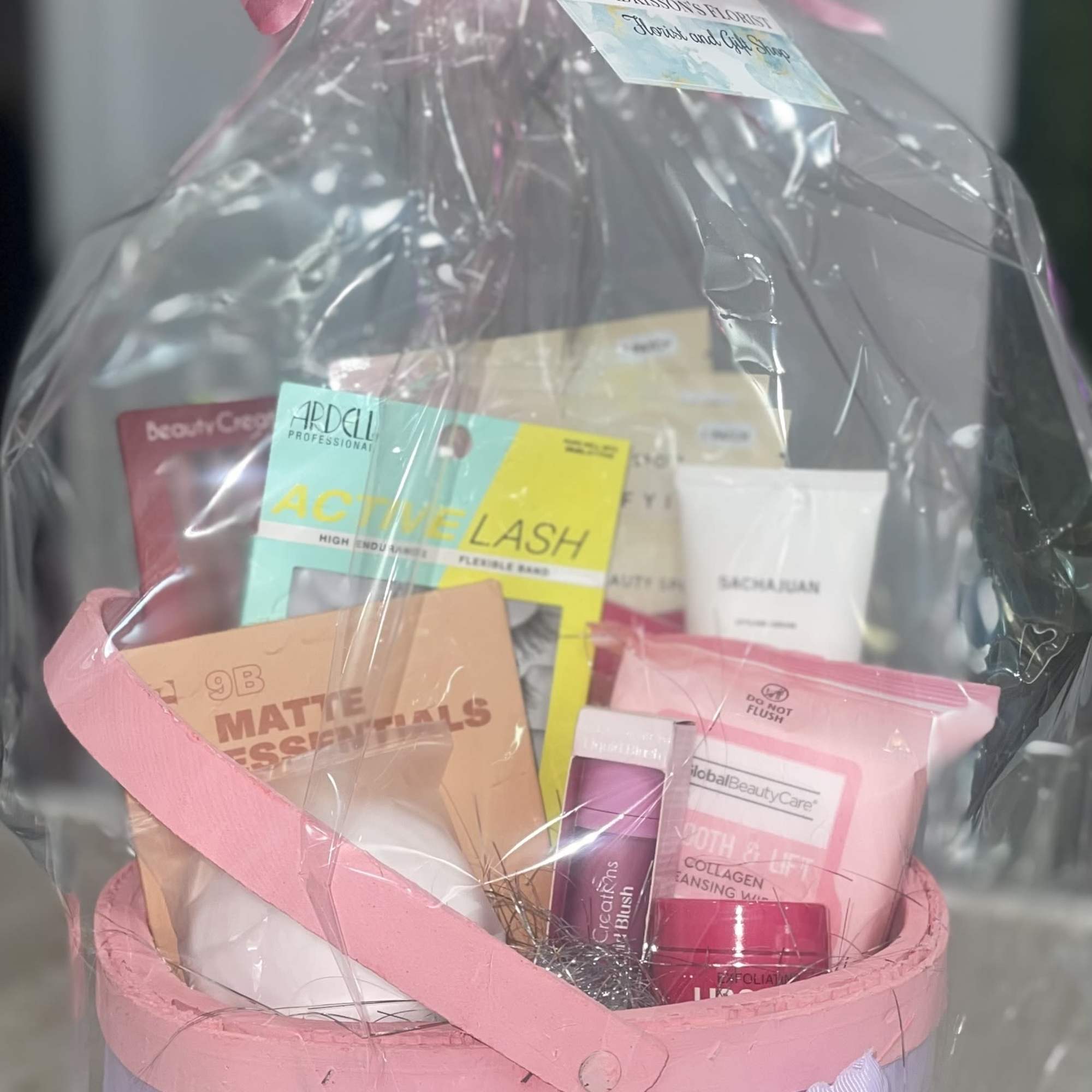A packed pampering gift basket designed to delight the person you're celebrating
