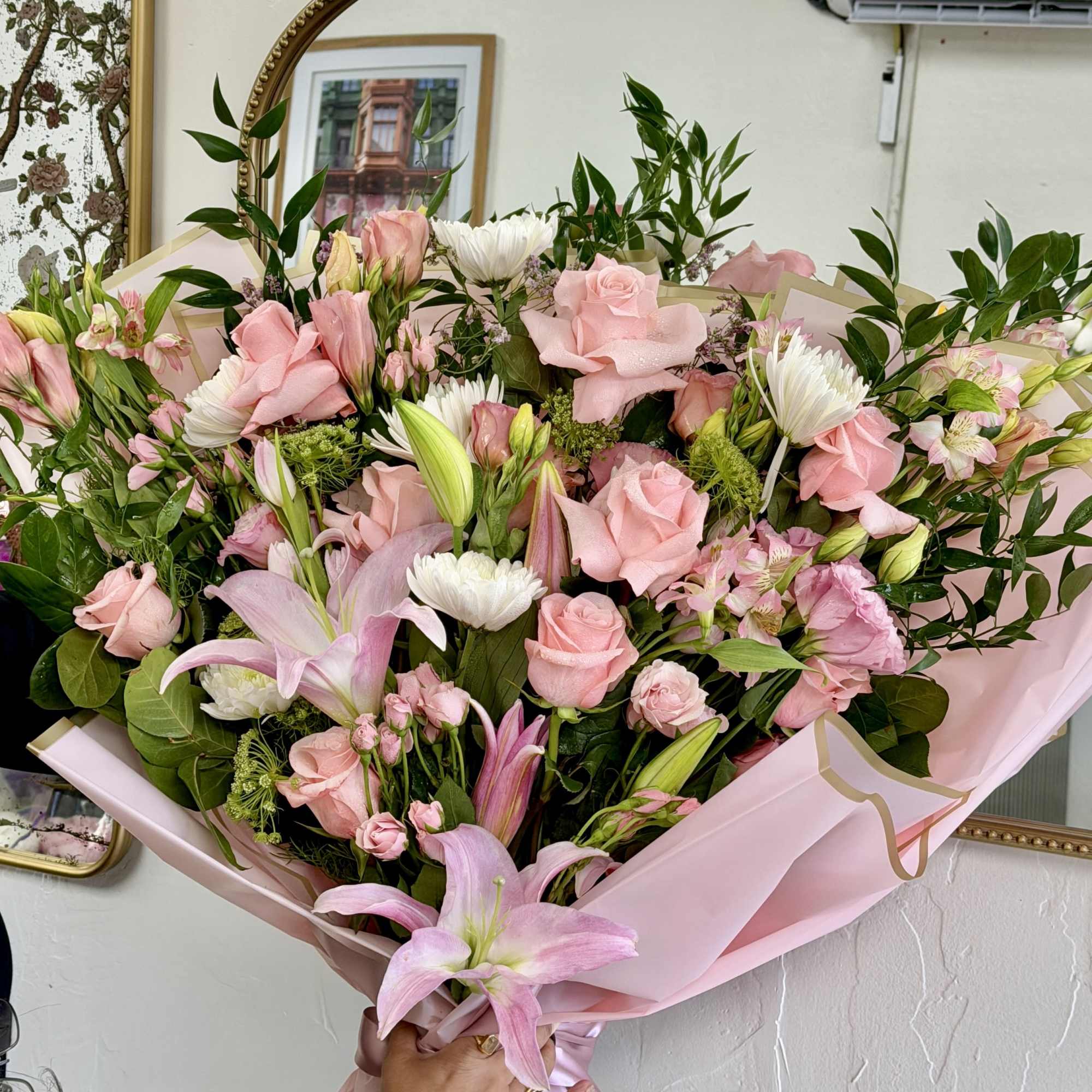 A lavish, hand-tied bouquet that reads like a love letter in soft