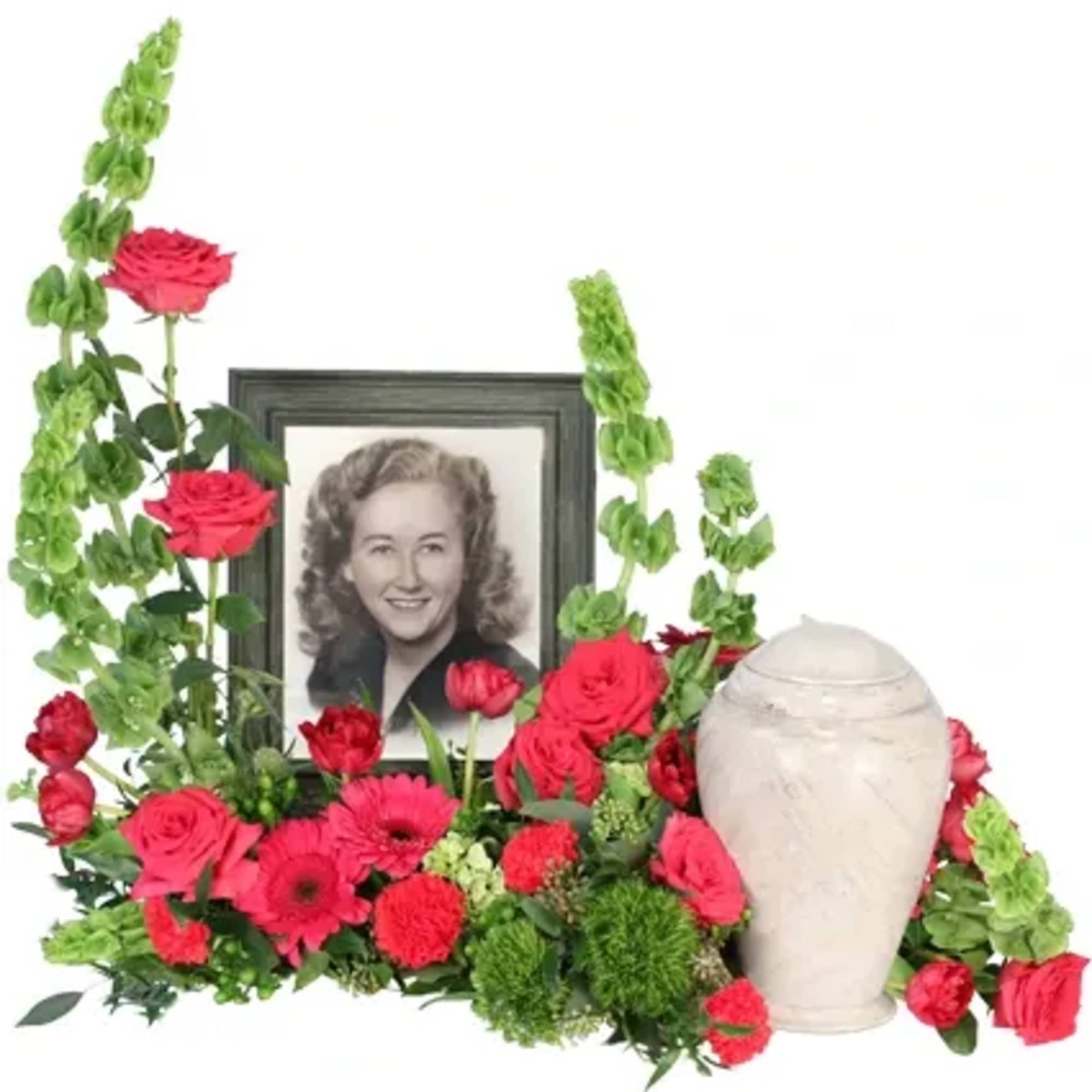 In a vibrant tribute, Tender Memorial interweaves pink gerberas, roses, and tulips