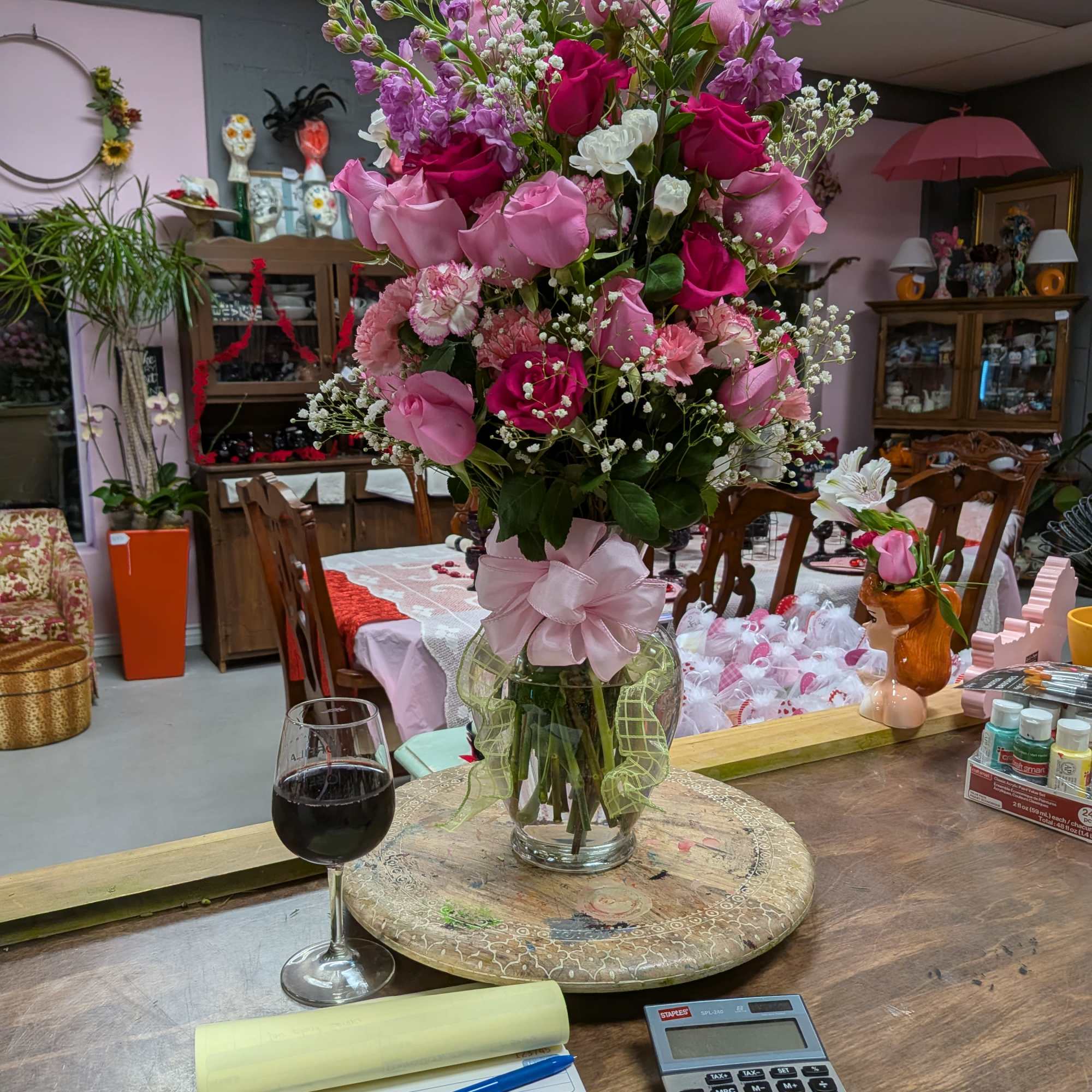  A variety of pink roses.
