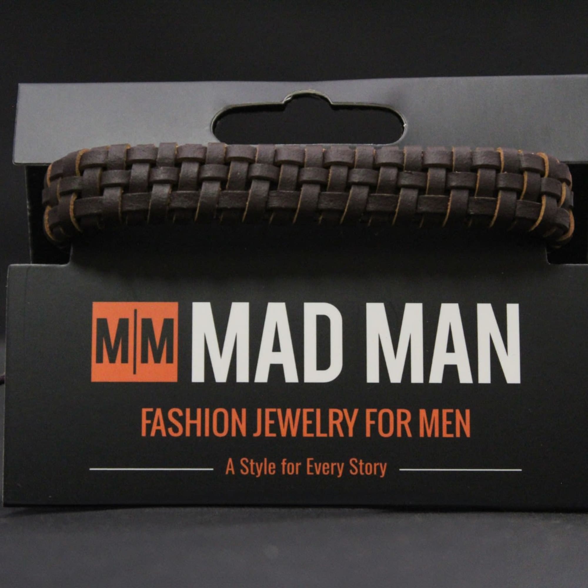 Chunky braided leather men's bracelet is a confident, casual gift for birthdays