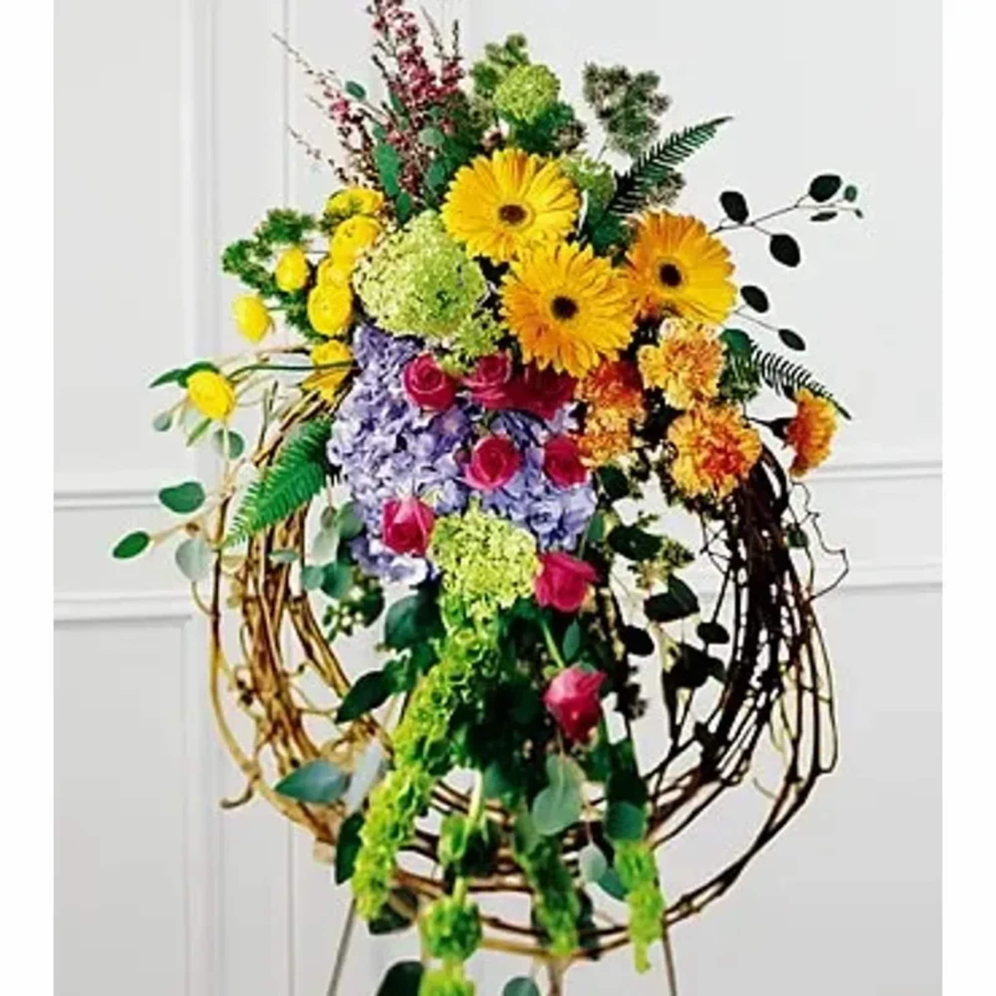 Filled with fond memories of the country life, this rustic wreath uses