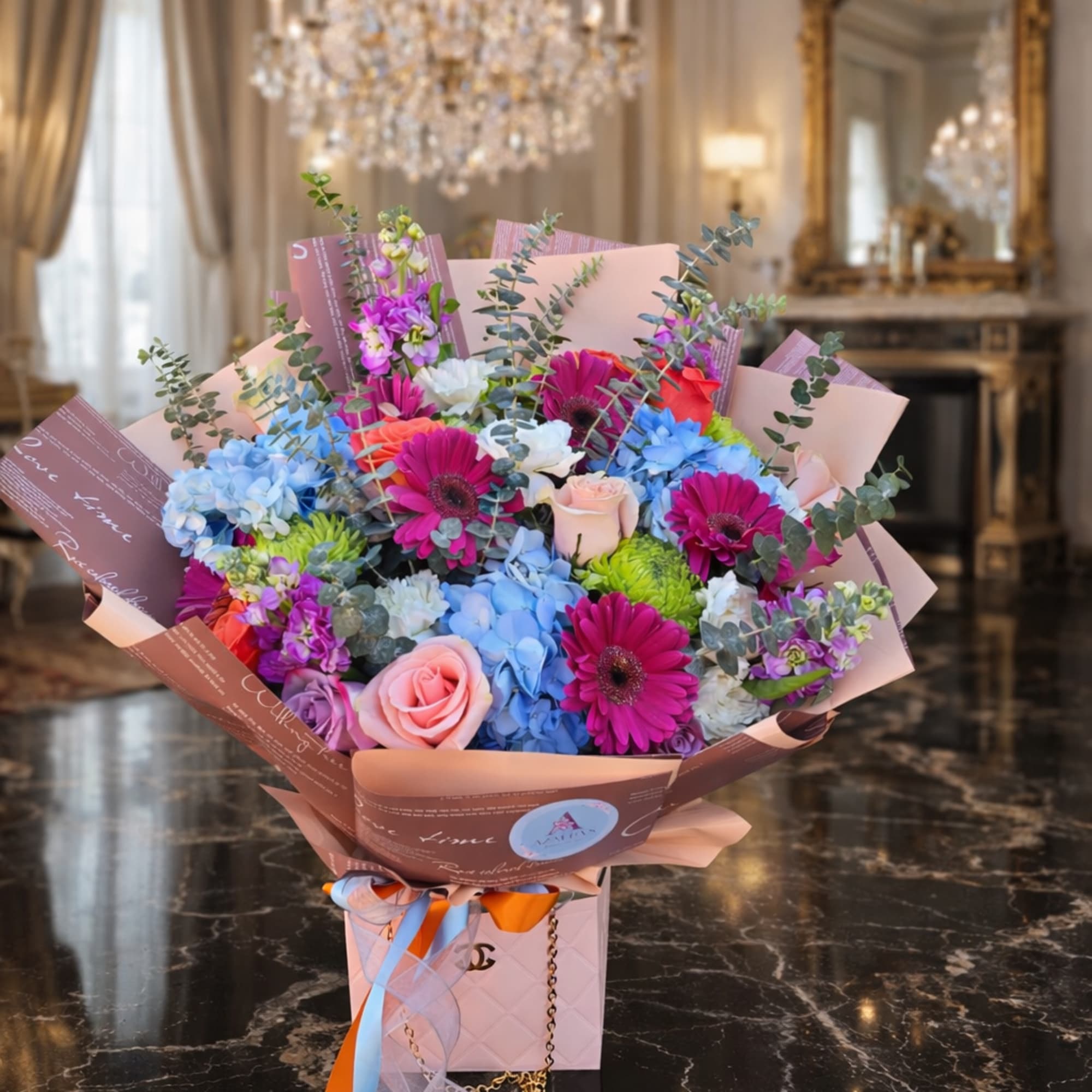 Es un bouquet elegante de un tamano moderado, es diferente al resto