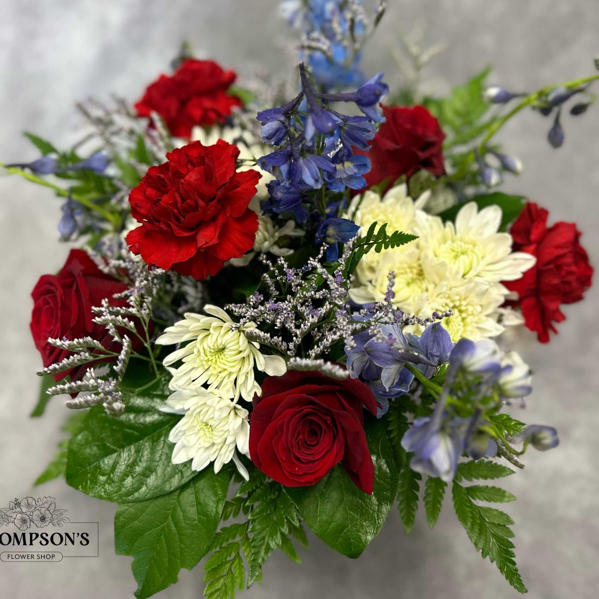 Red White and Blue arrangement celebrating America