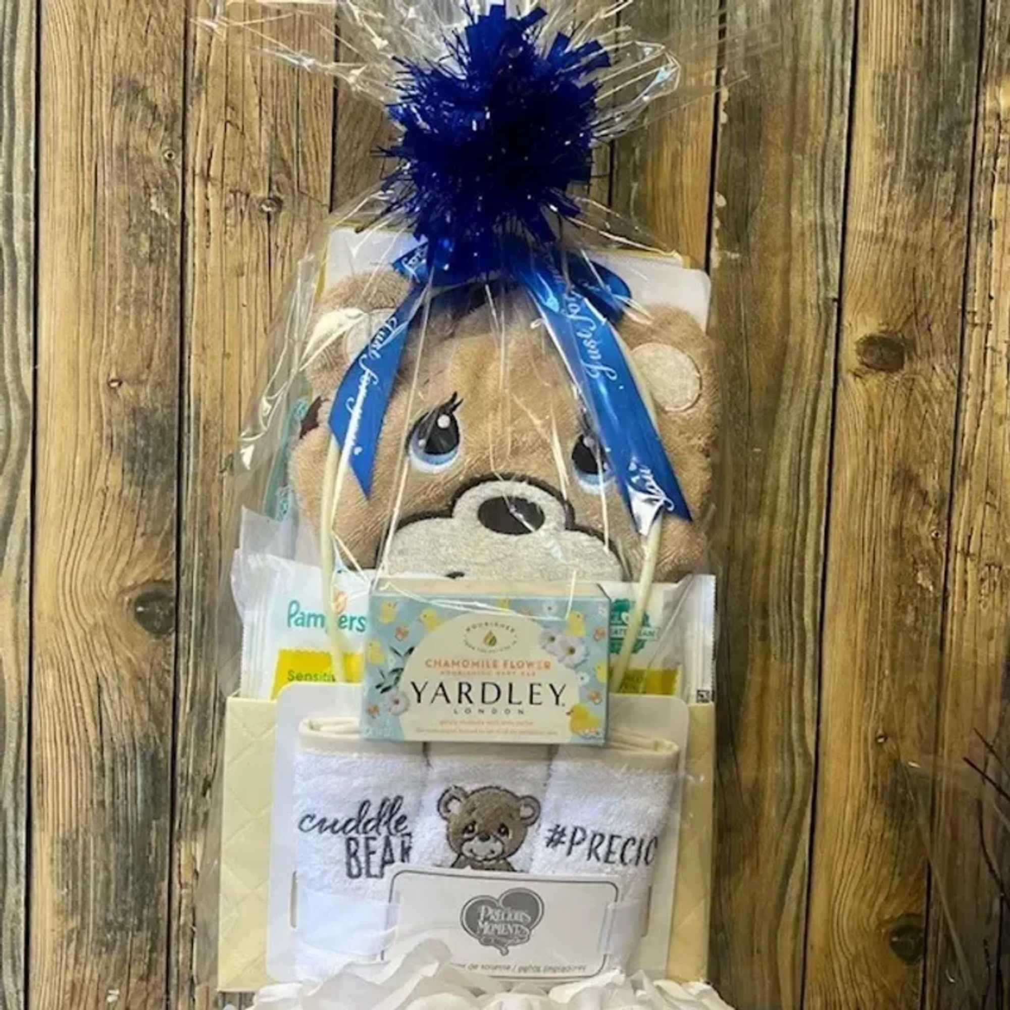 Precious Moment Bath Set Includes:

Precious moment hooded towel, Precious moment wash clothes