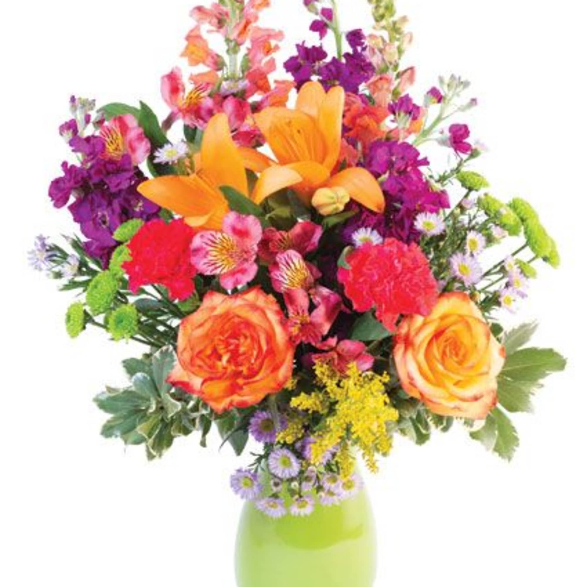 Captivating and alluring, this bouquet is a winner! Featuring gorgeous orange lilies